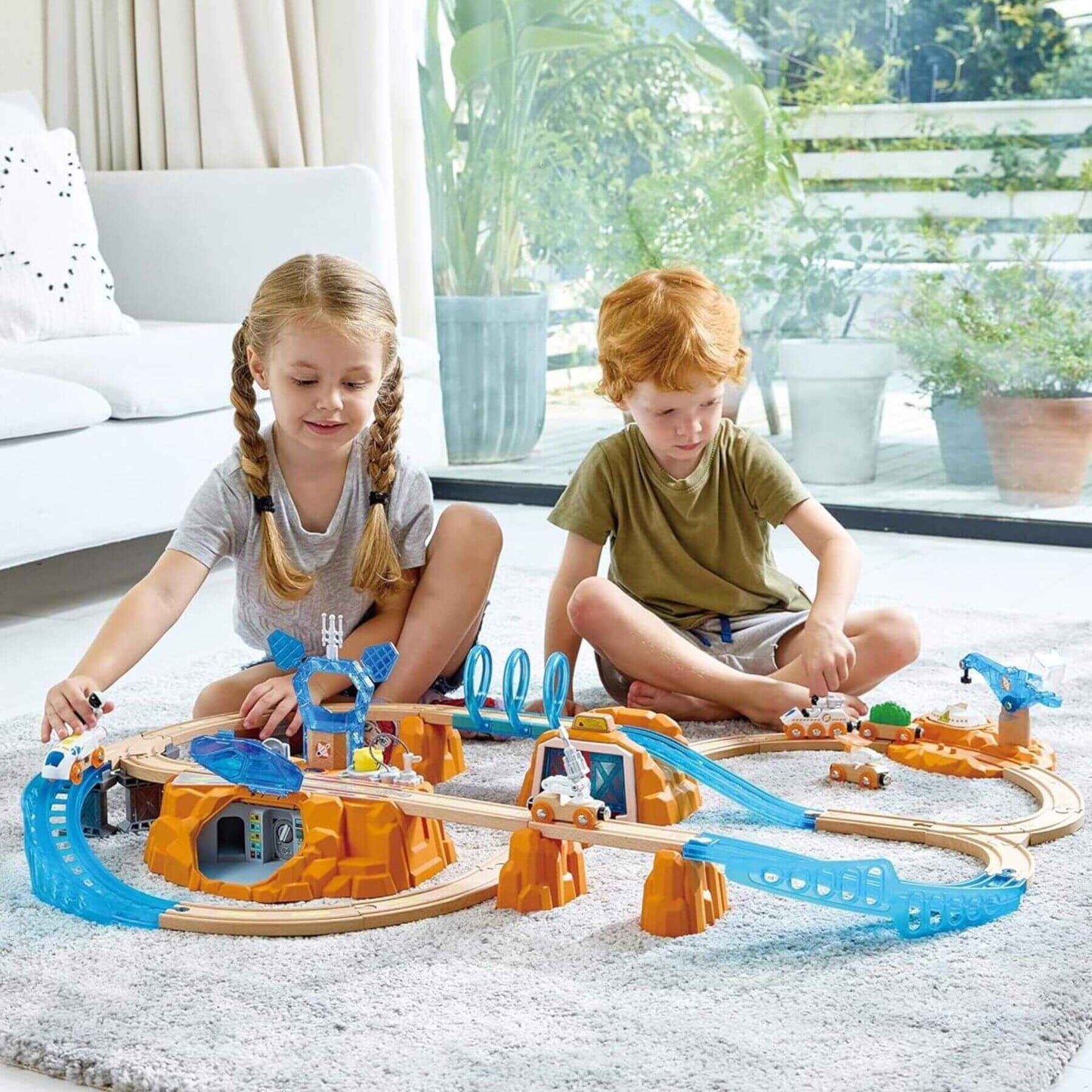 Kids Playing Hape Mars Exploration Set