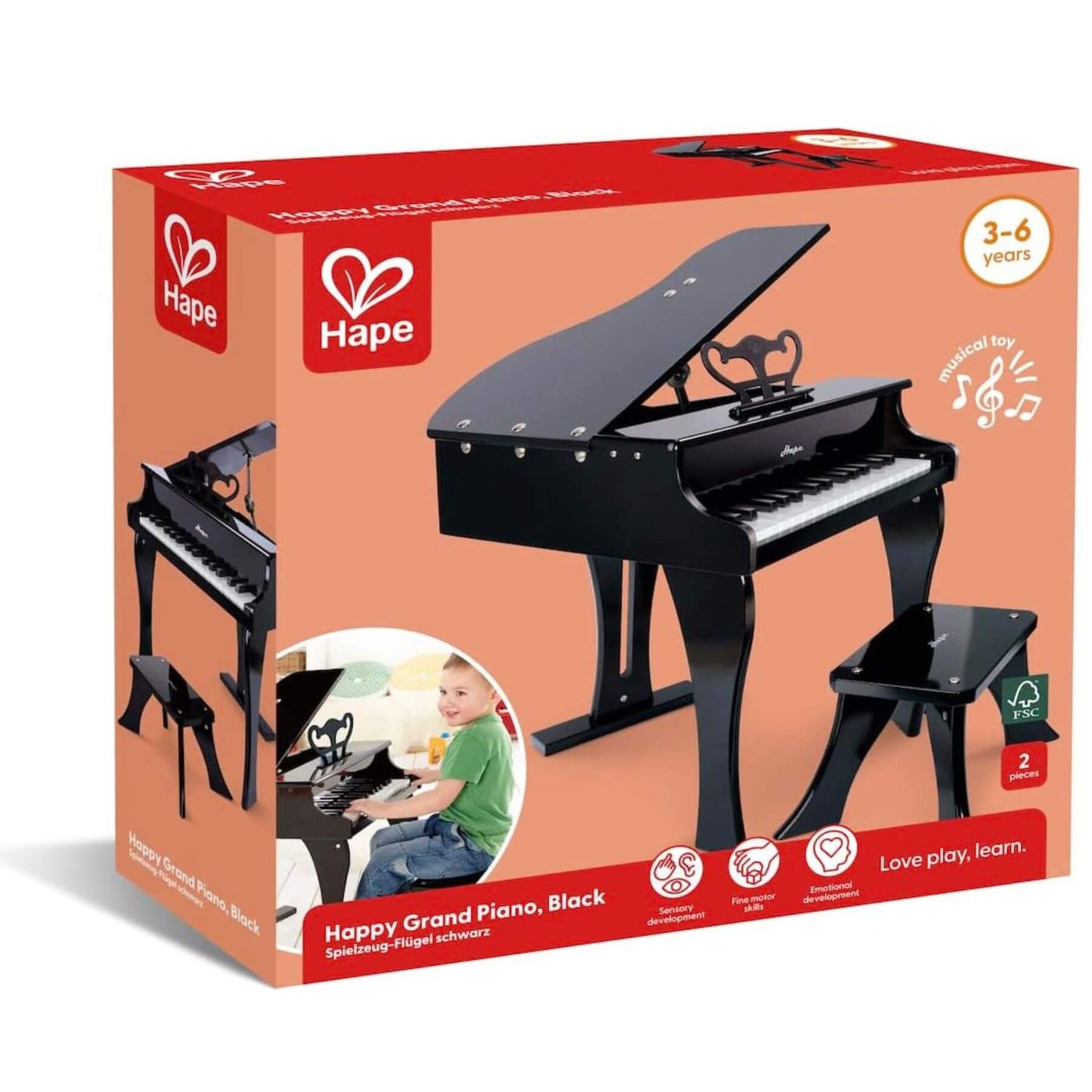 Hape Happy Grand Piano packaging