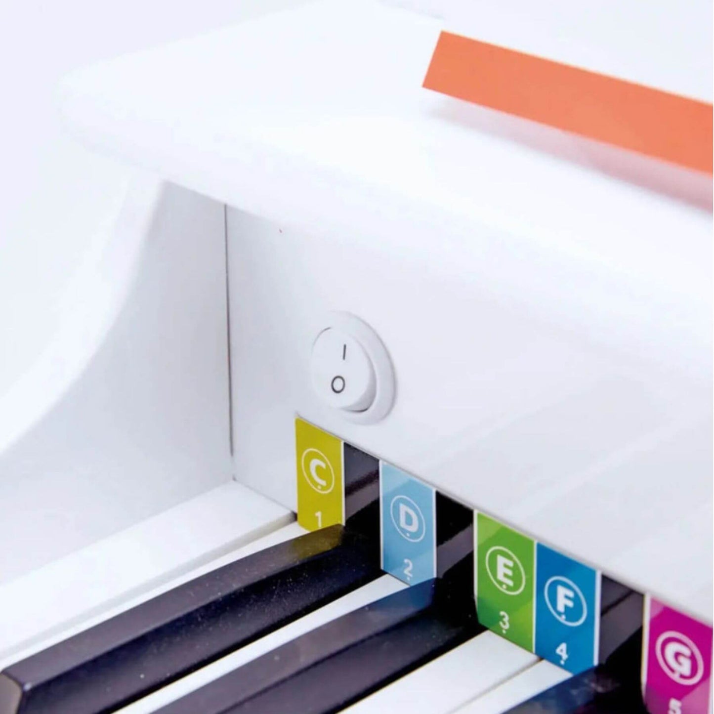 Close-up of Hape Happy Grand Piano White