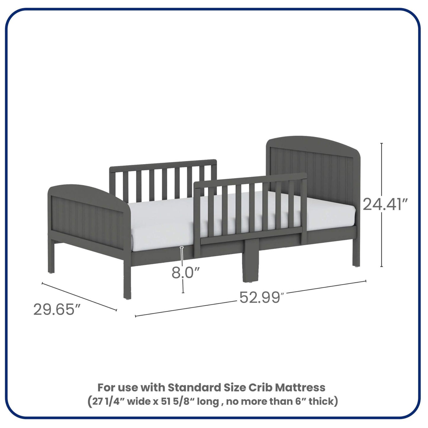 Busy Kids Furniture Harrisburg Toddler Bed Grey