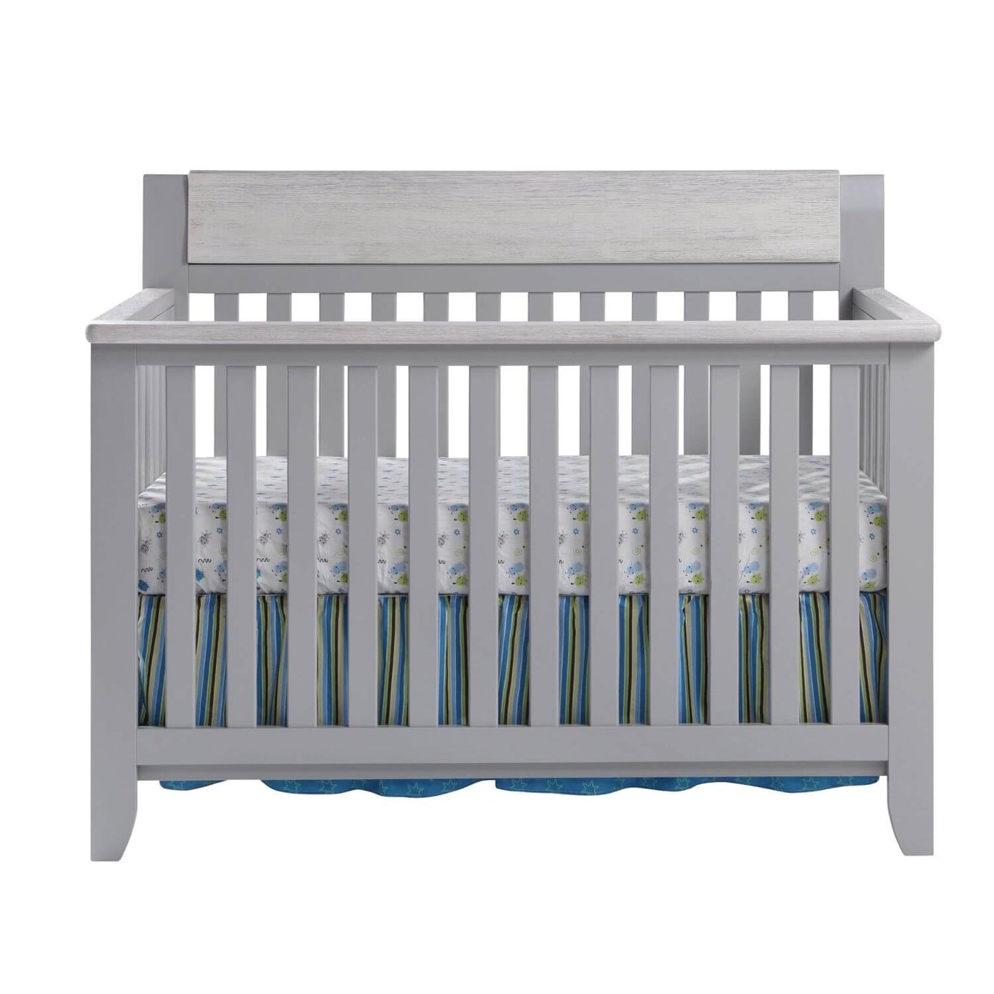 Front View of Hayes 4-in-1 Convertible Crib Gray/Weathered Granite