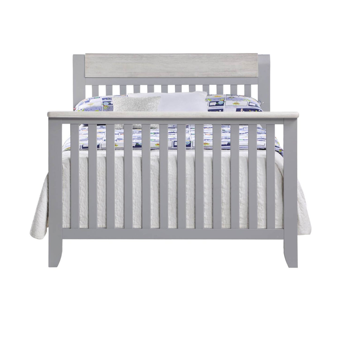 Hayes 4-in-1 Convertible Crib Gray/Weathered Granite - Full Size Bed
