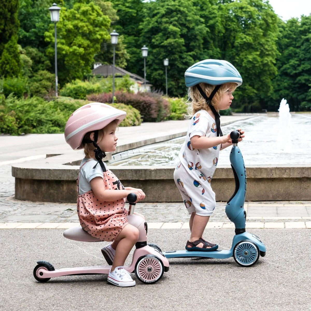 Kids riding on Highwaykick 1 Scooter and Ride On Toys