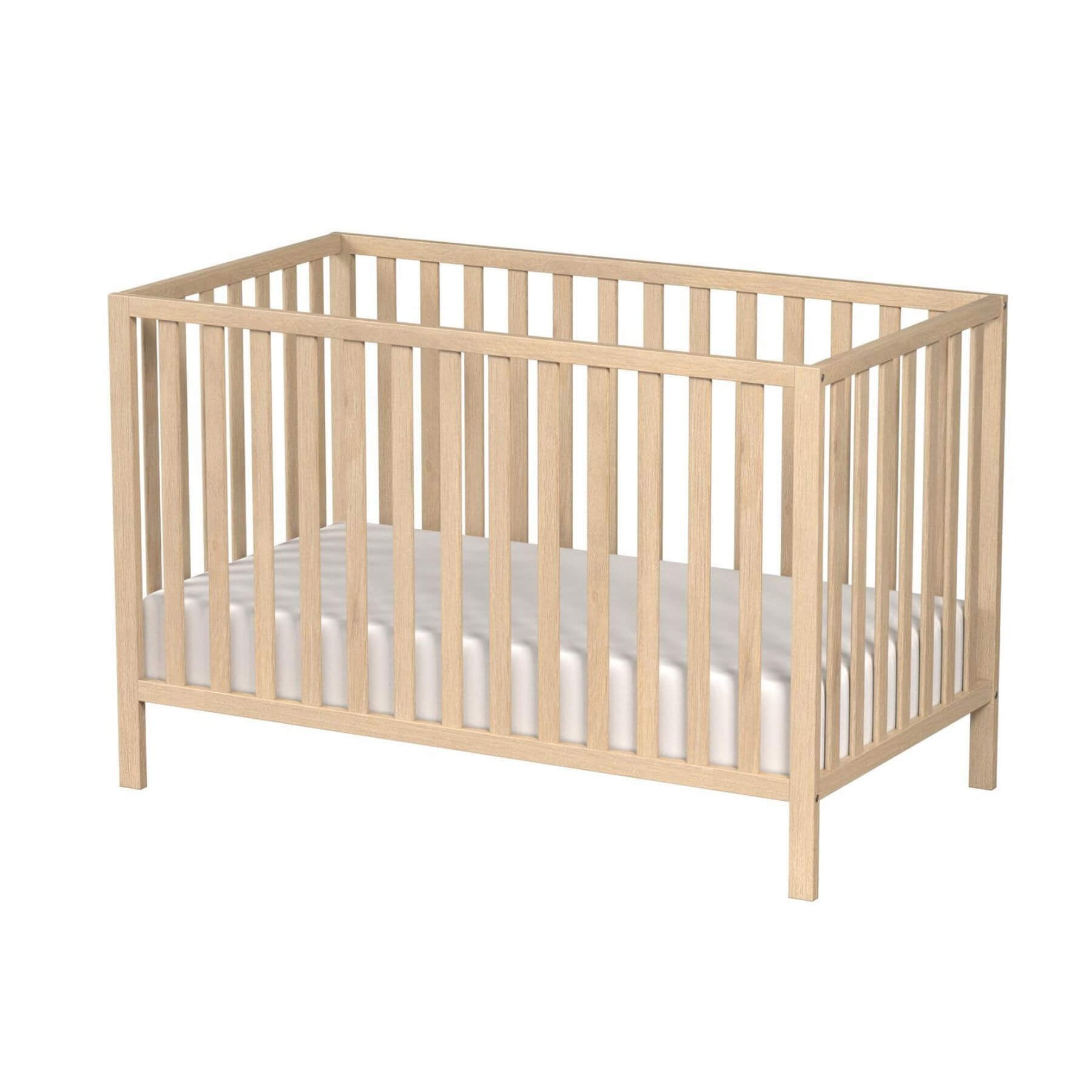 Ivey 3-in-1 Convertible Crib Light Natural with white mattress
