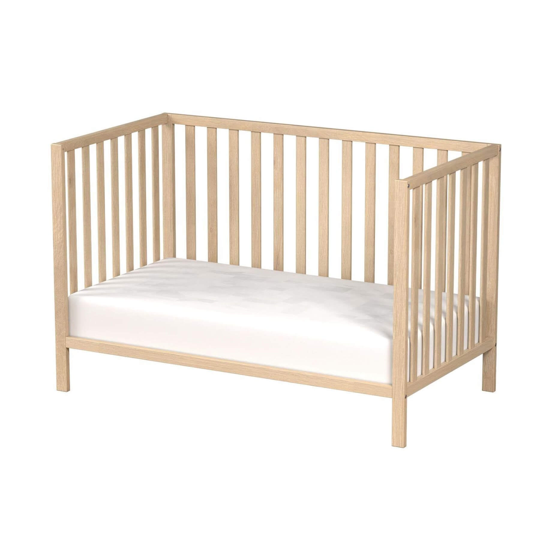 Ivey 3-in-1 Convertible Crib Light Natural with a white mattress