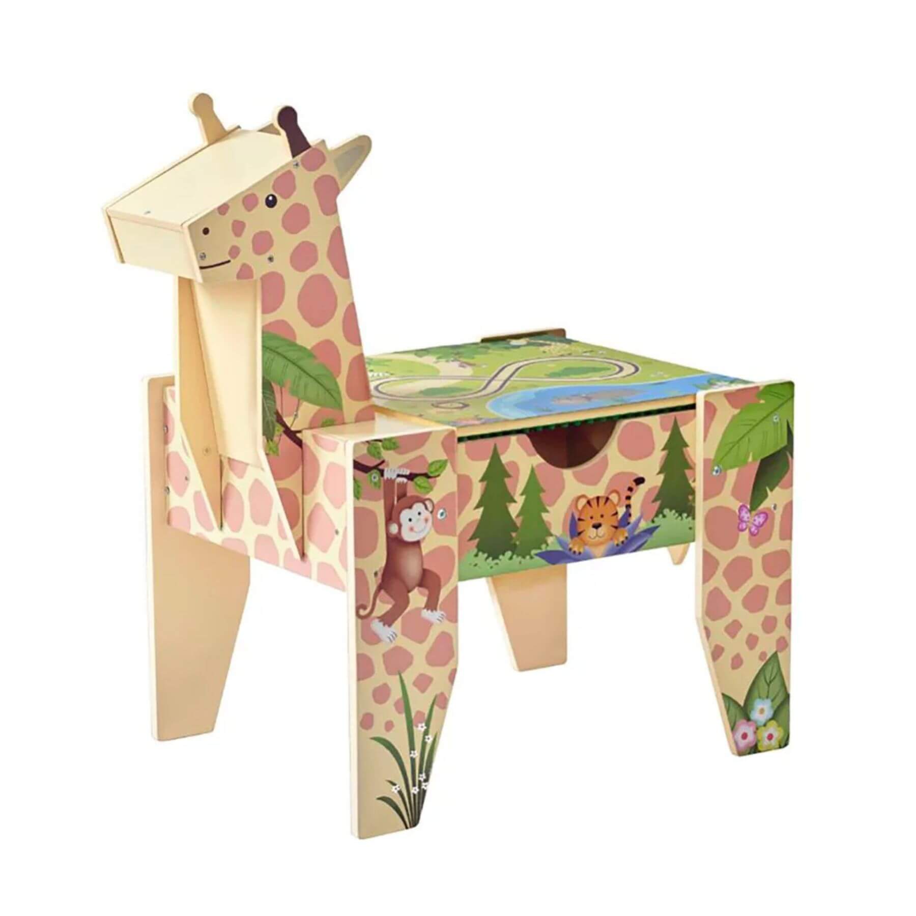 Teamson Kids Jungle Giraffe 2-in-1 Wooden Activity Table