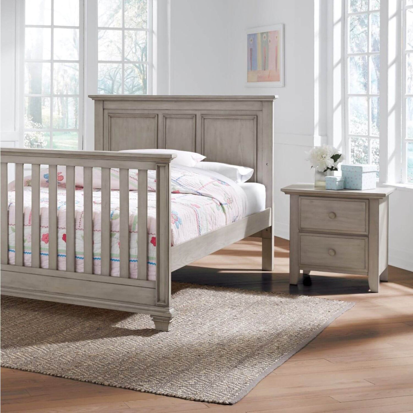 Oxford Baby Kenilworth 2-Drawer Nightstand | Stone Wash