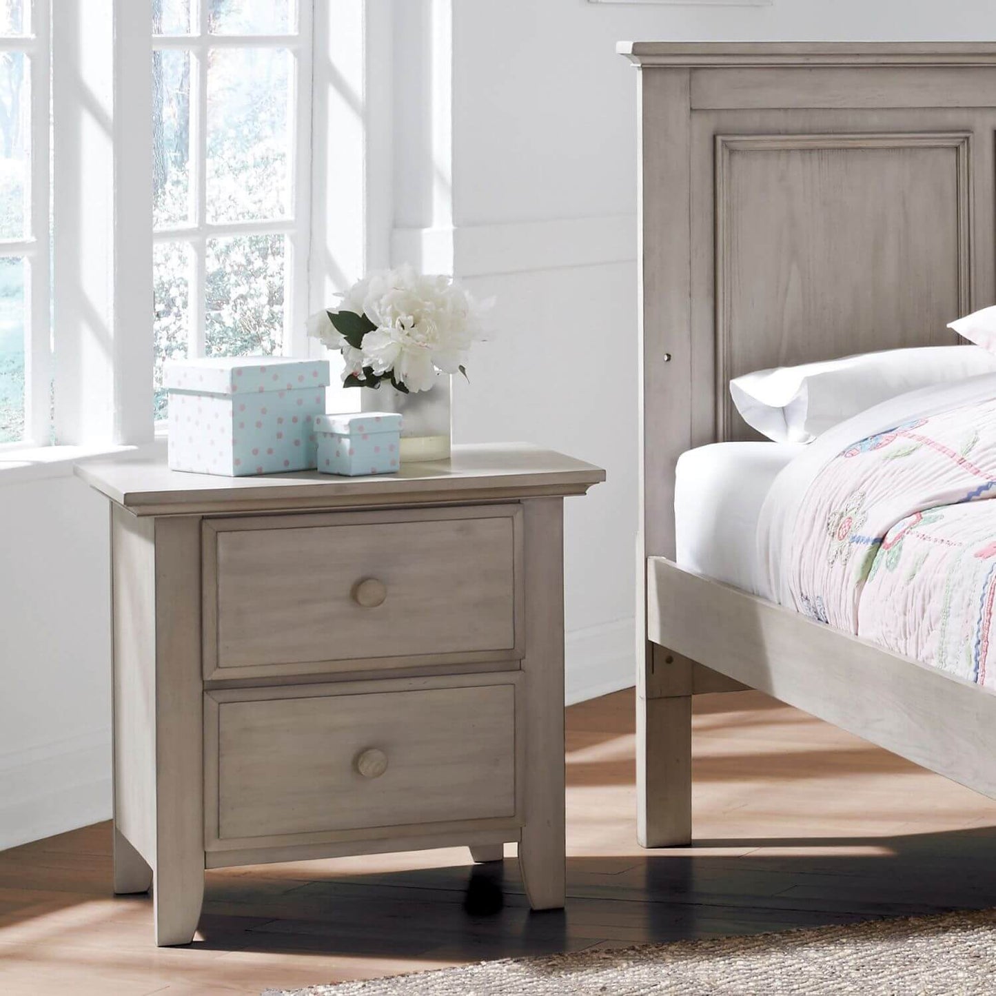 Oxford Baby Kenilworth 2-Drawer Nightstand | Stone Wash