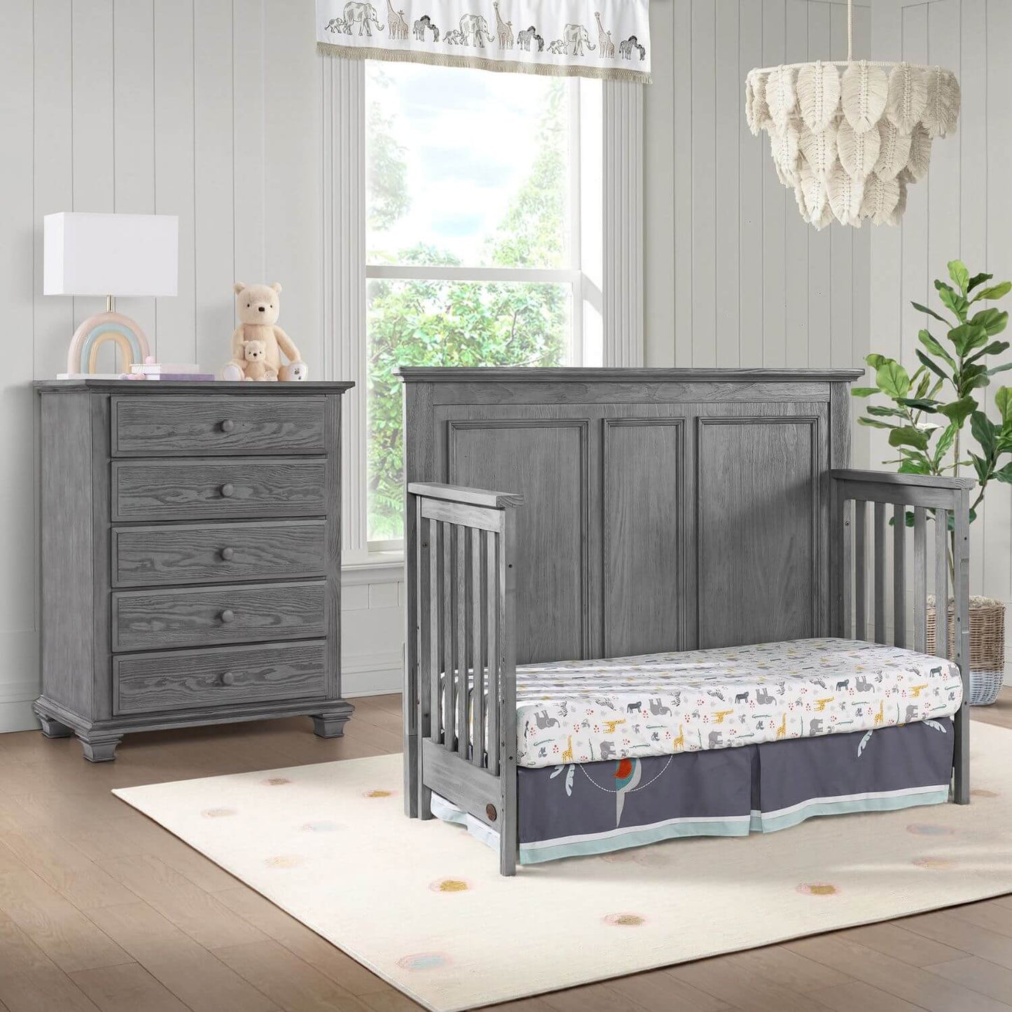 Oxford Baby Kenilworth 4-in-1 Convertible Crib, Graphite Gray