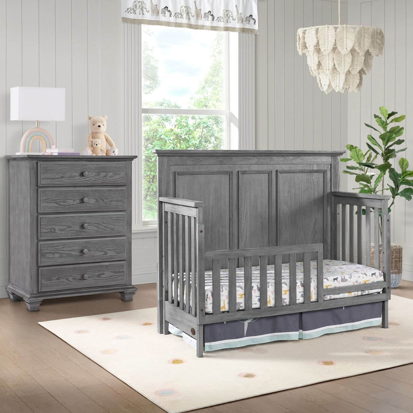 Oxford Baby Kenilworth 4-in-1 Convertible Crib, Graphite Gray