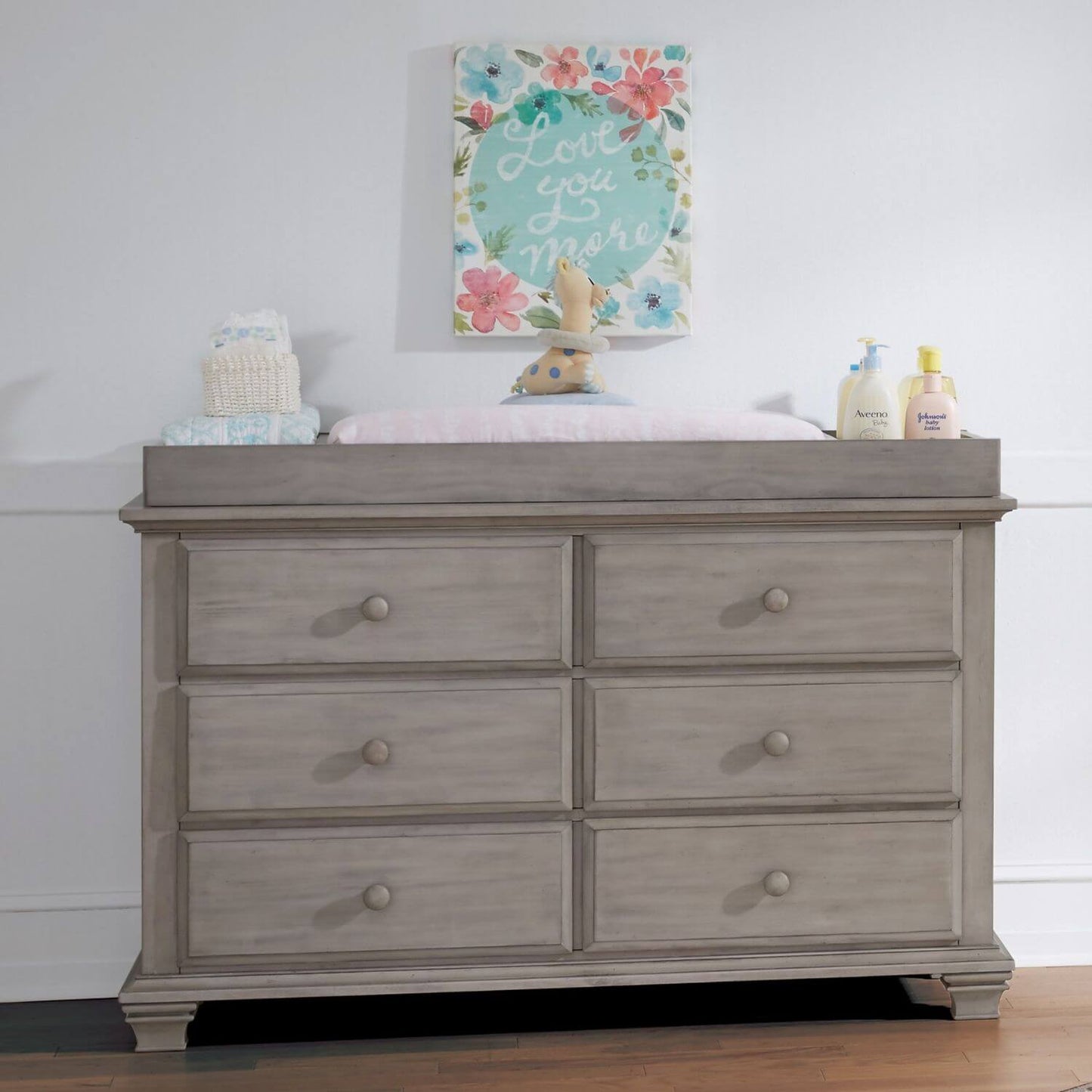 Oxford Baby Kenilworth 6 DR Dresser, Stone Wash