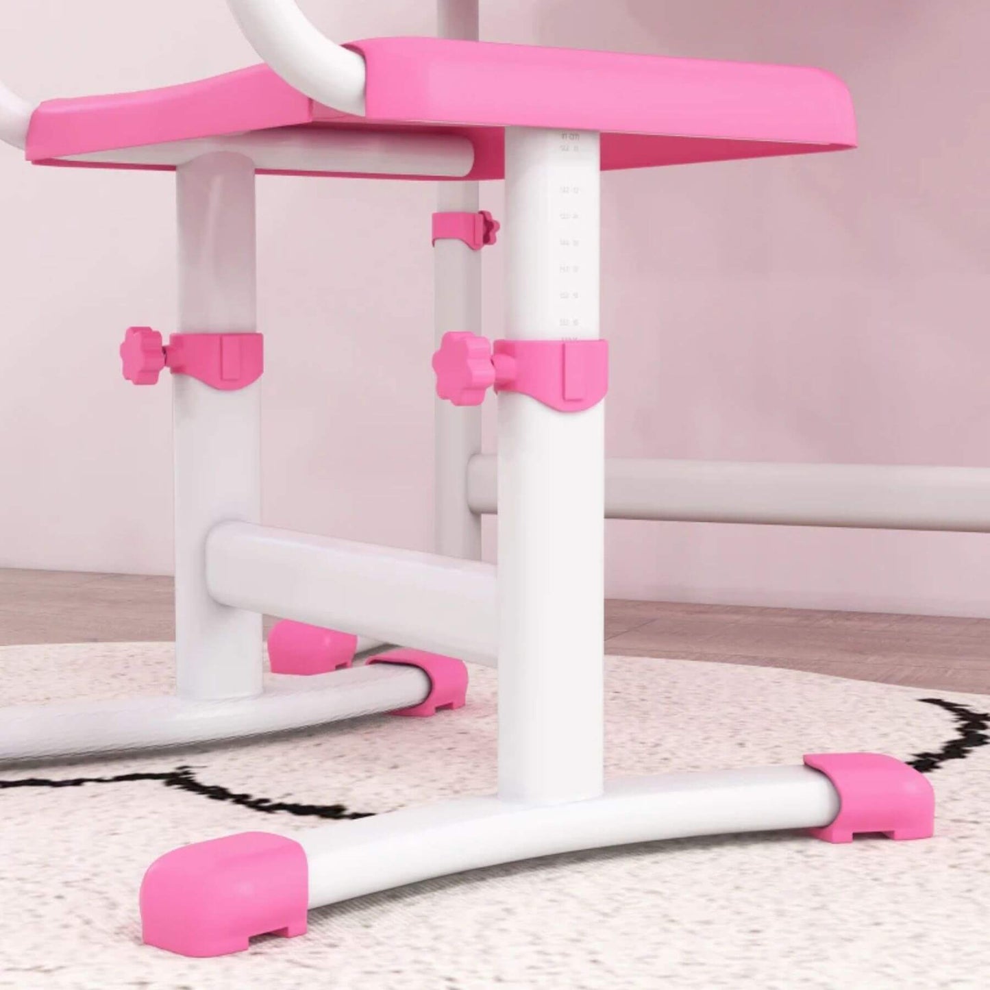 Detail of Qaba Kids Desk and Chair Set with USB Light, Storage Drawer, Pink