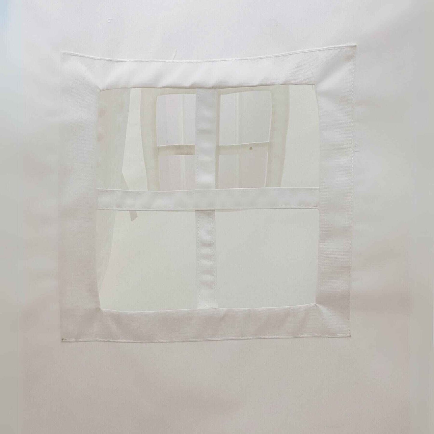Window of Domestic Objects Handmade Kids Play Tent in Cotton Canvas, White Pom Pom Trim