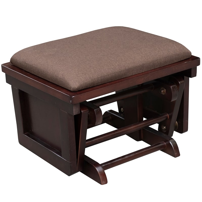 HOMCOM Nursery Glider Rocker with Ottoman | Thick Padded Cushion & Wood Base | Brown
