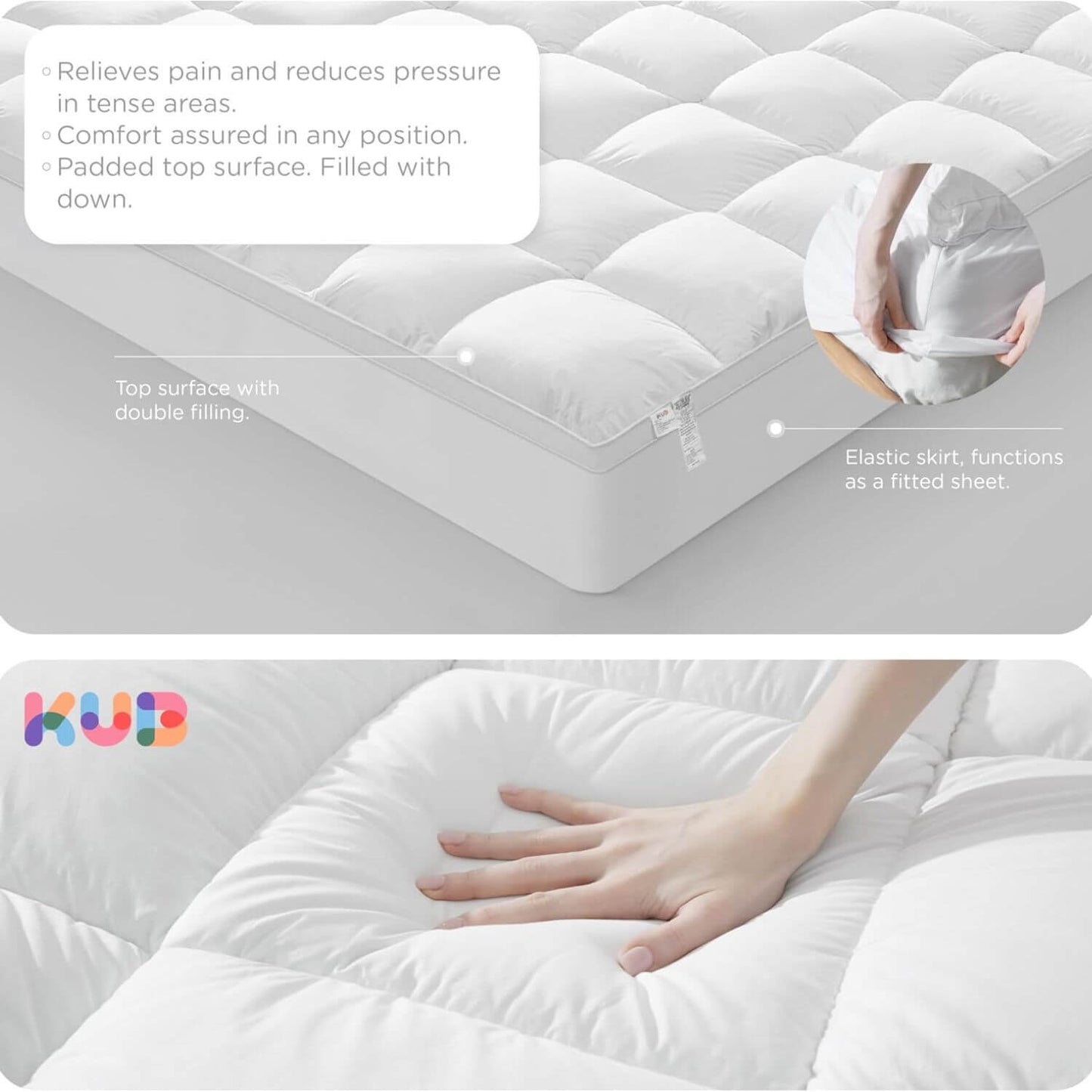 Detail of KUB Cooling Mattress Topper White
