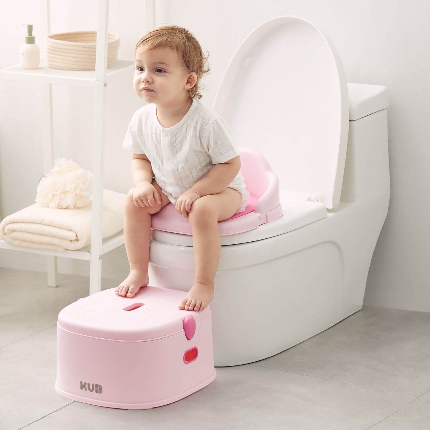 Baby Step on KUB Potty Training Toilet Pink