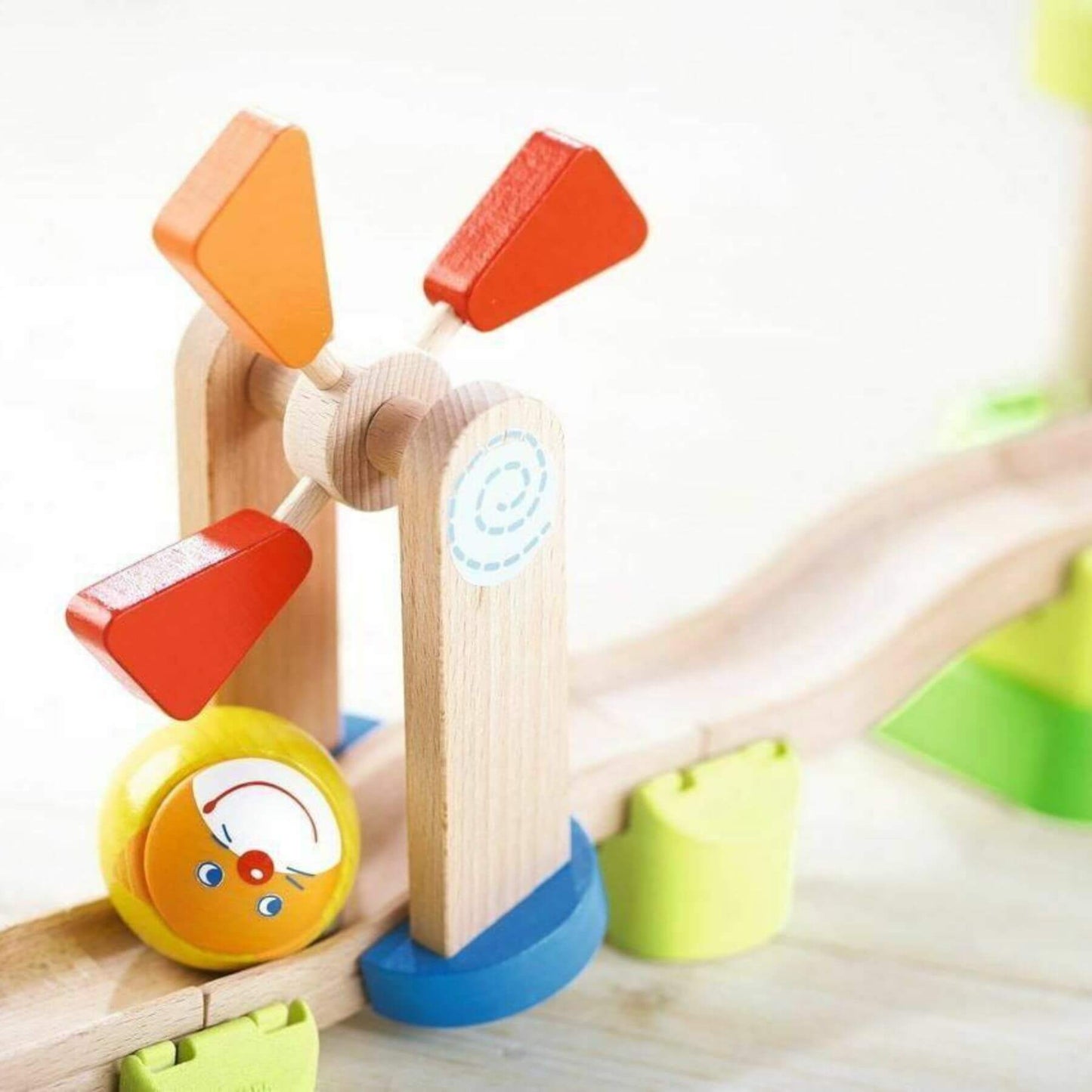Detail of HABA USA Kullerbu Windmill 25 Piece Starter Track Set