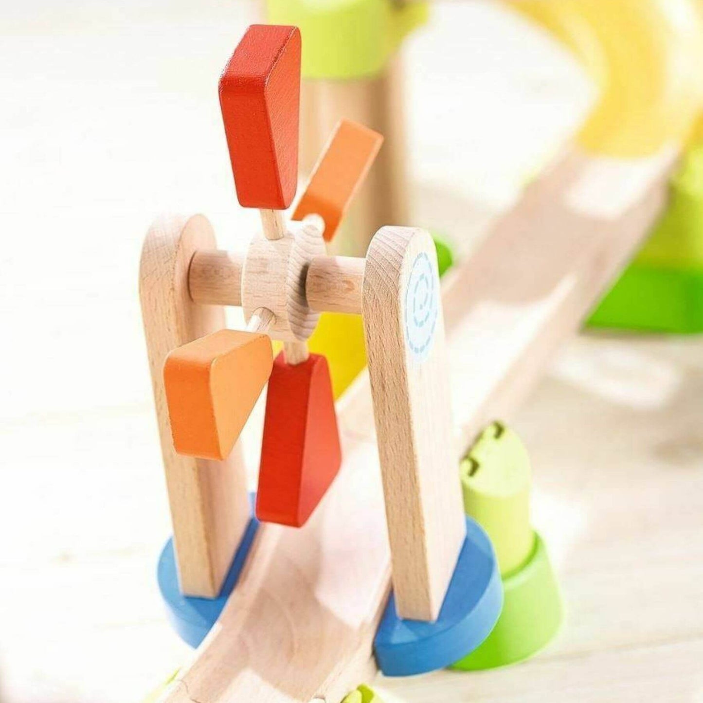 Detail of HABA USA Kullerbu Windmill 25 Piece Starter Track Set