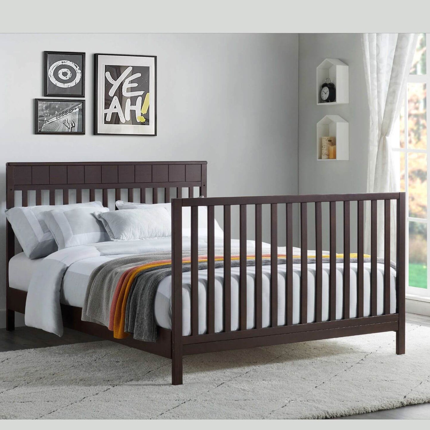 Oxford Baby Logan 4-in-1 Convertible Crib | Espresso
