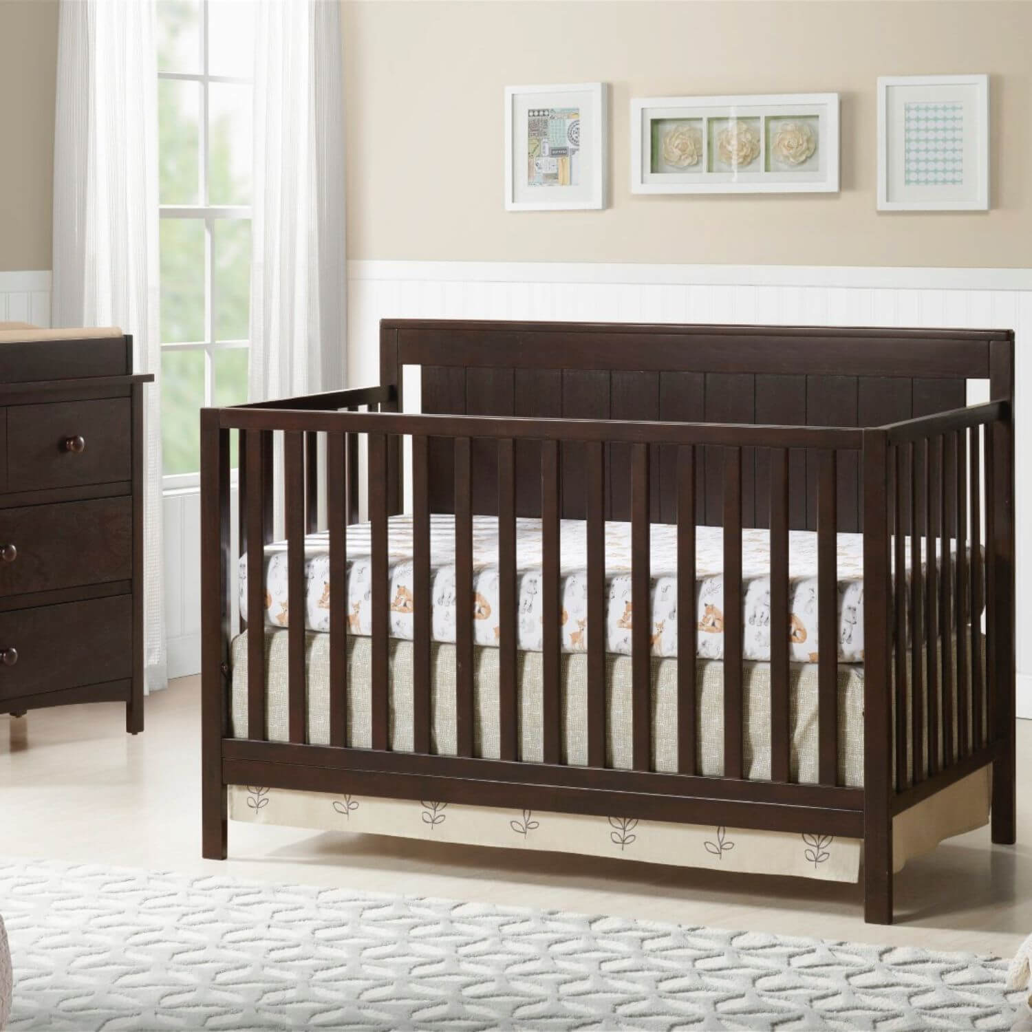 Oxford Baby Lazio 4-in-1 Convertible Crib | Espresso