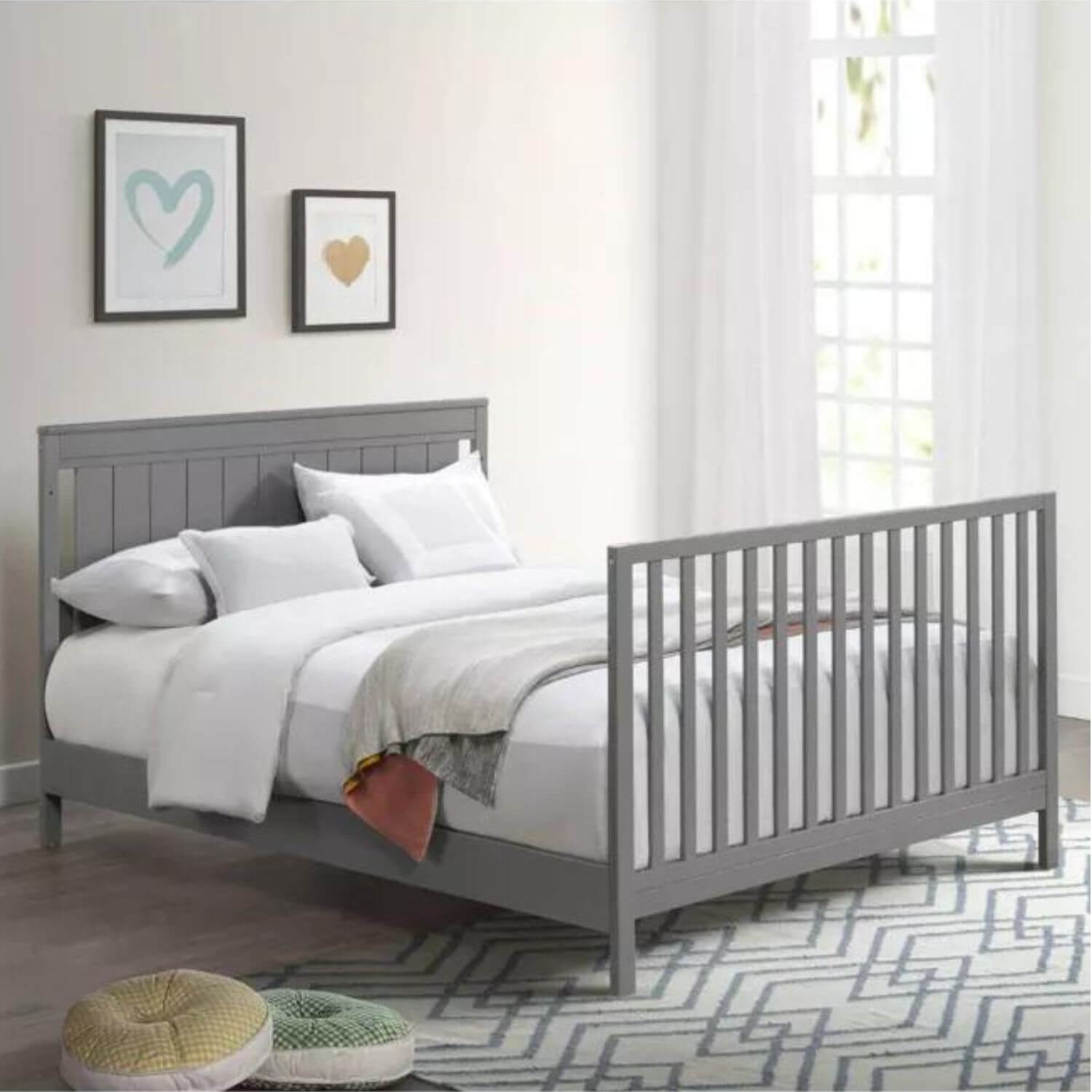 Oxford Baby Lazio 4-in-1 Convertible Crib, Dove Gray