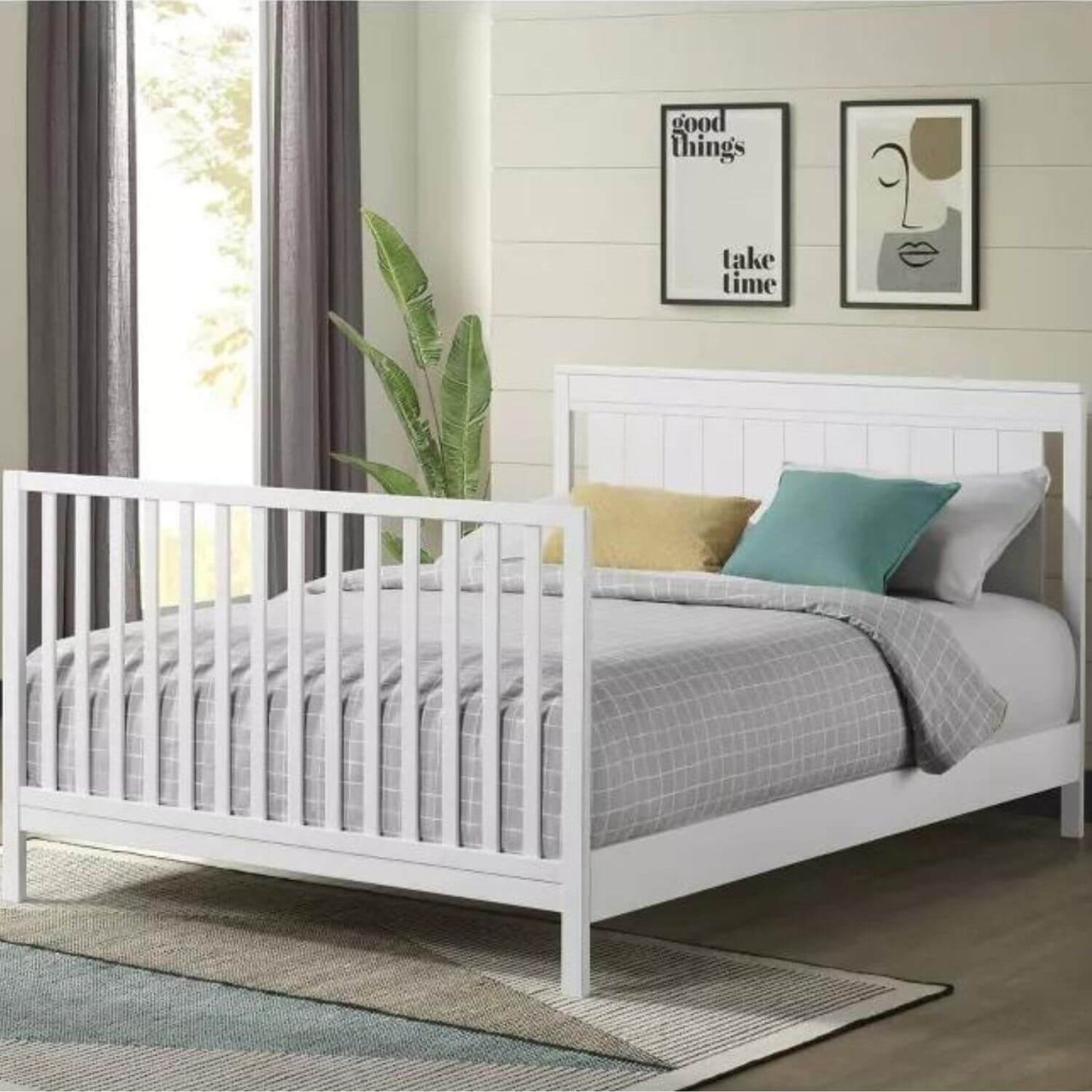 Oxford Baby Lazio 4-in-1 Convertible Crib, Snow White