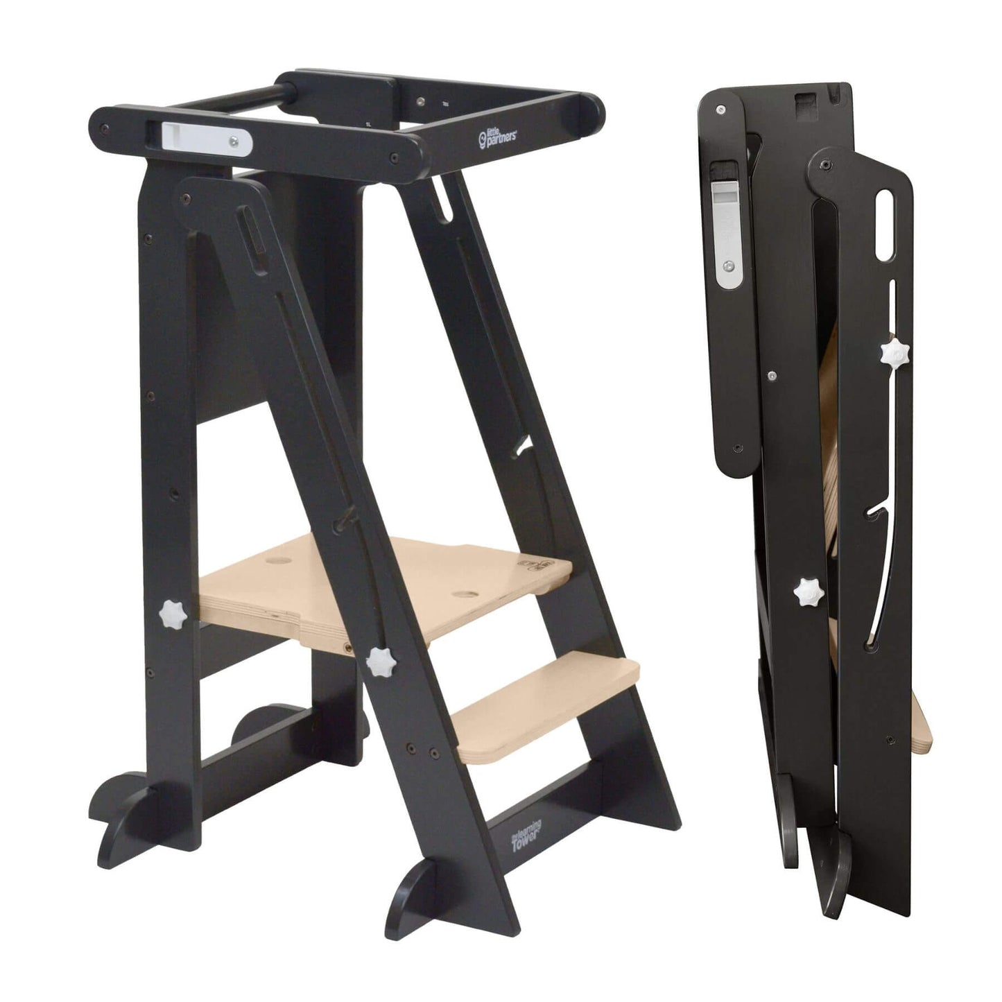 Little Partners Learn 'N Fold Learning Tower Charcoal & Natural
