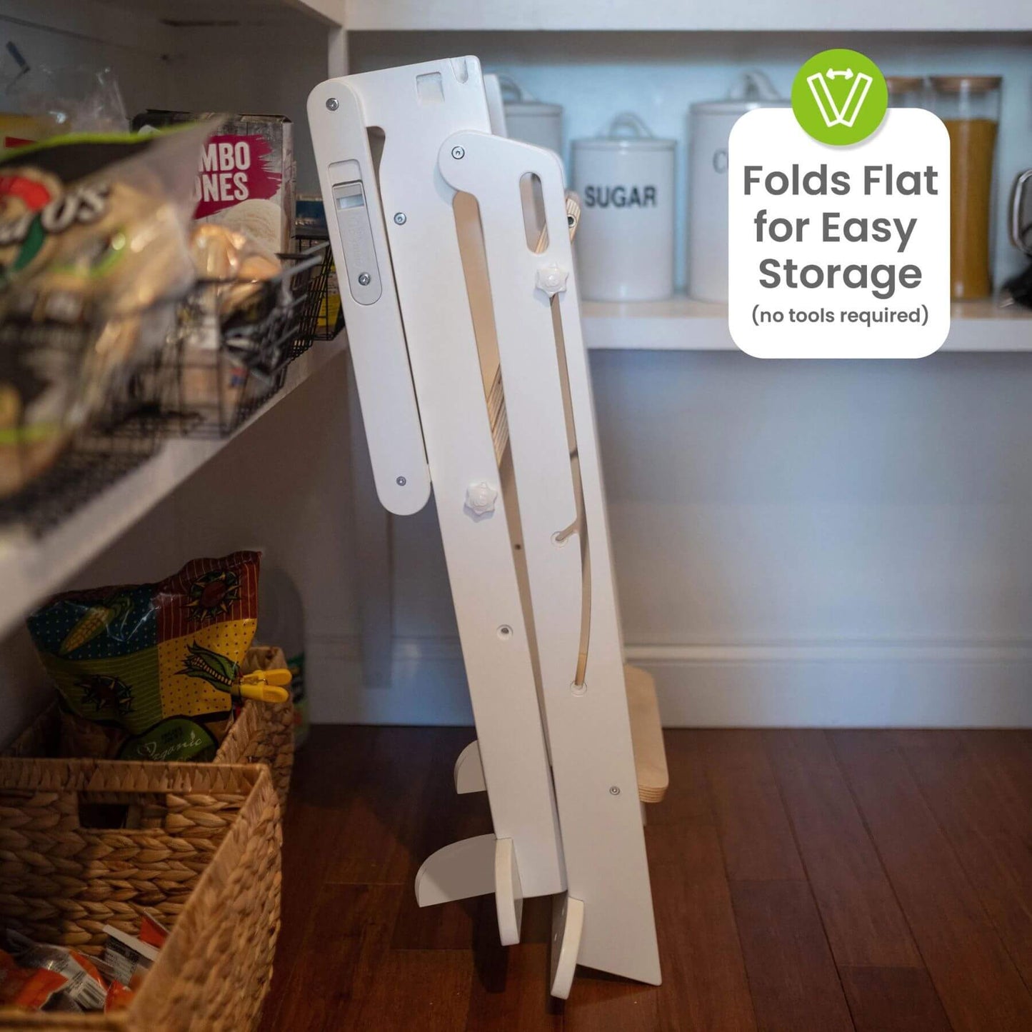 Folded Little Partners Learn 'N Fold Learning Tower Natural & White