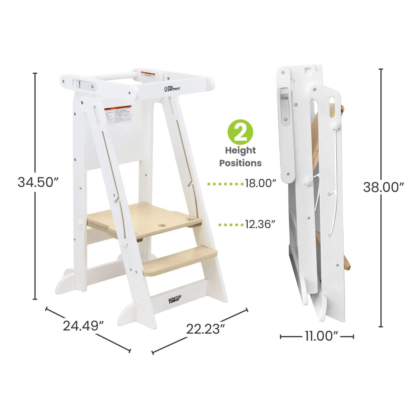 Little Partners Learn 'N Fold Learning Tower Natural & White