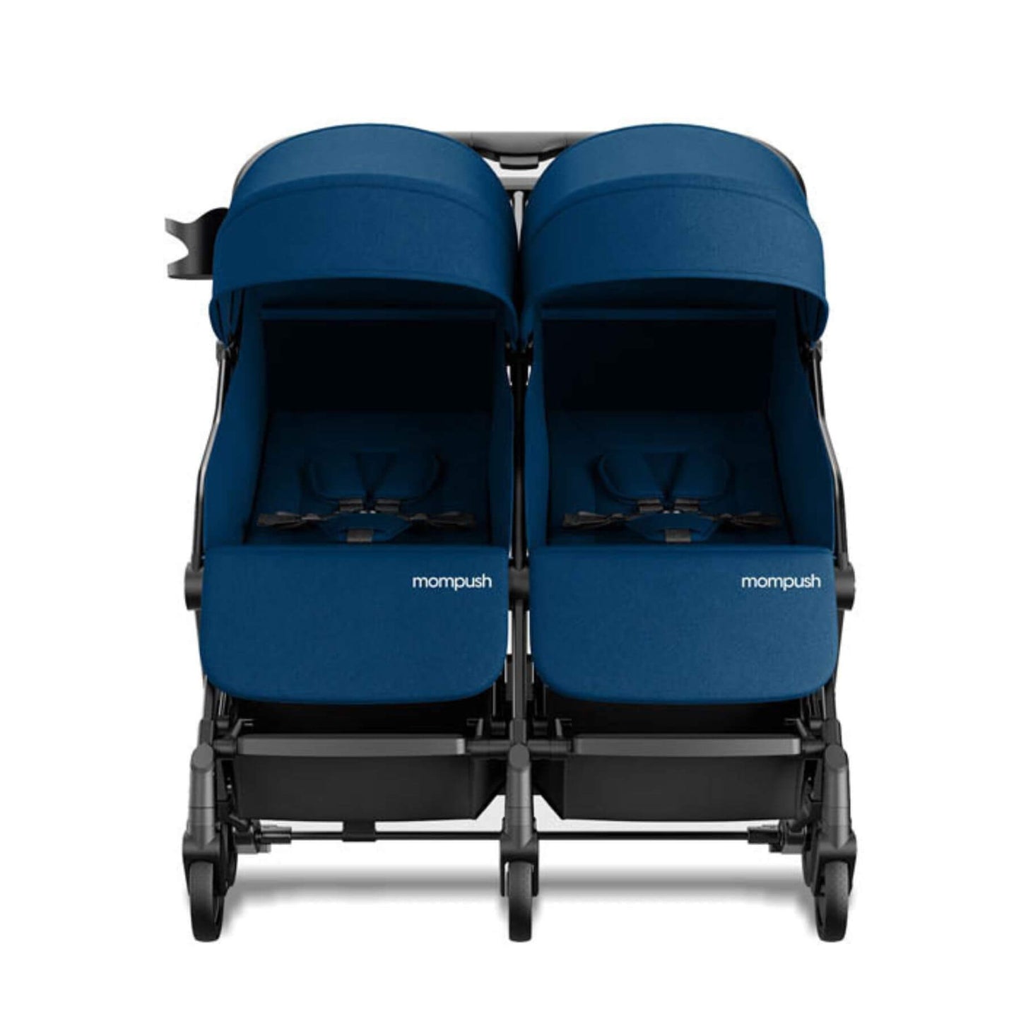 Front View of Mompush Lithe Double Stroller Navy