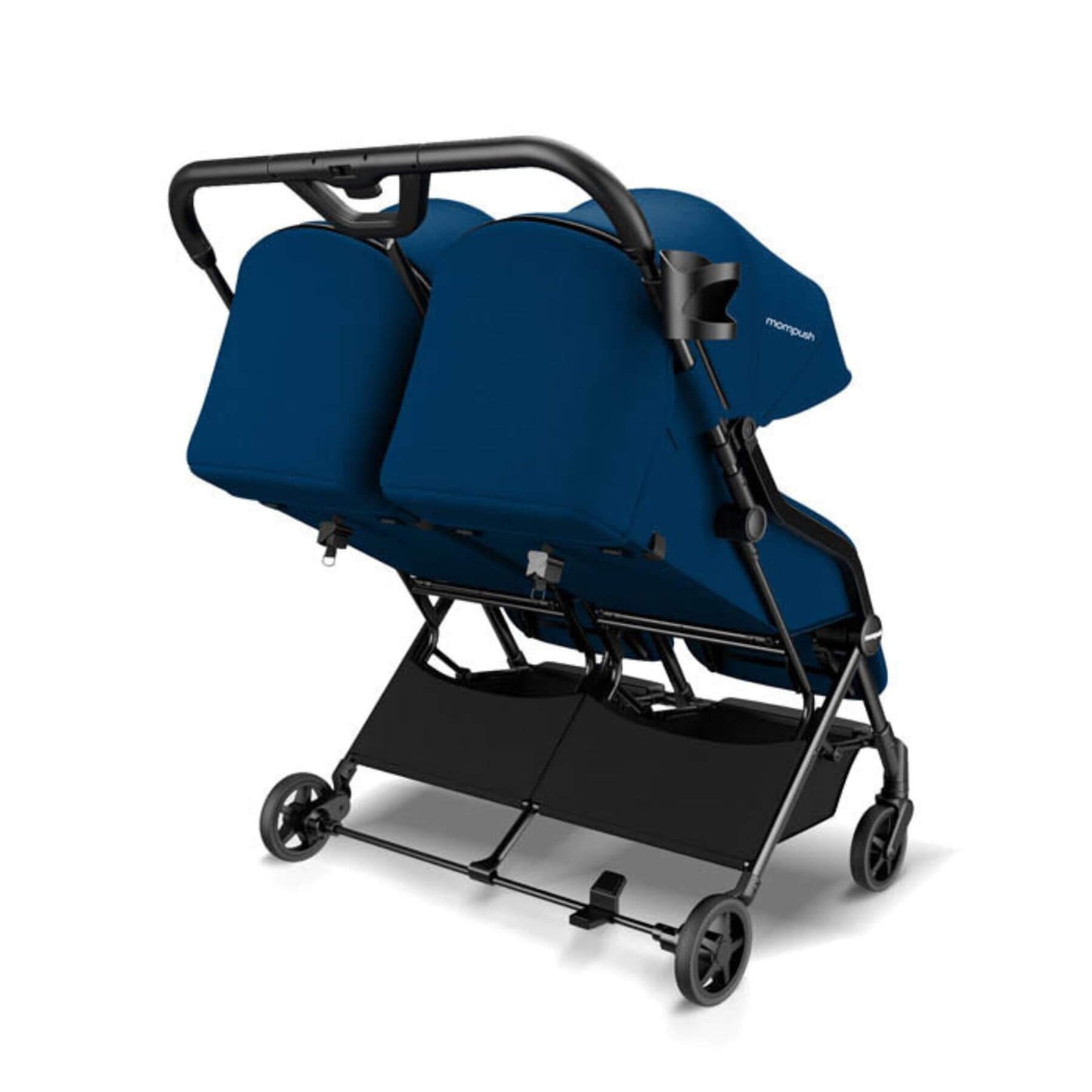 Back View of Mompush Lithe Double Stroller Navy