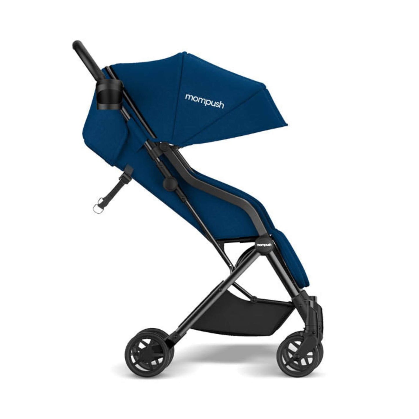 Side View of Mompush Lithe Double Stroller Navy