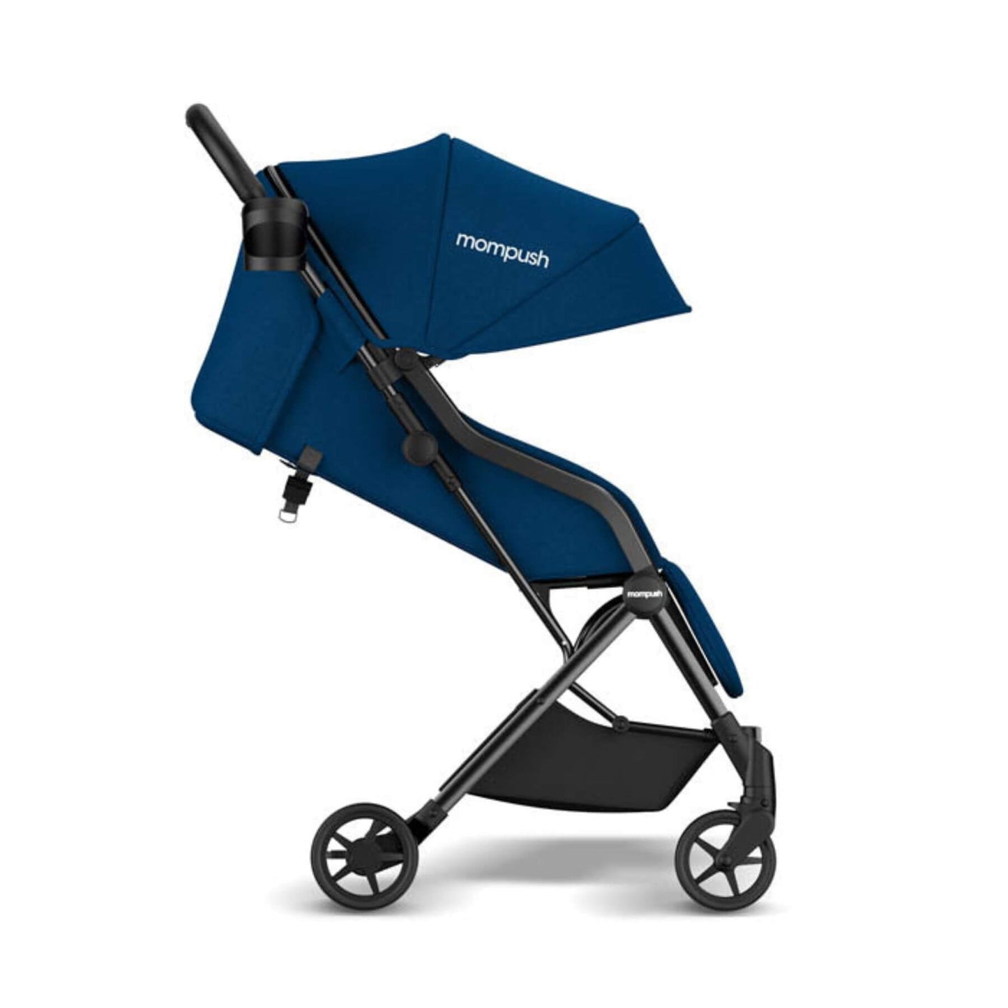 Side View of Mompush Lithe Double Stroller Navy