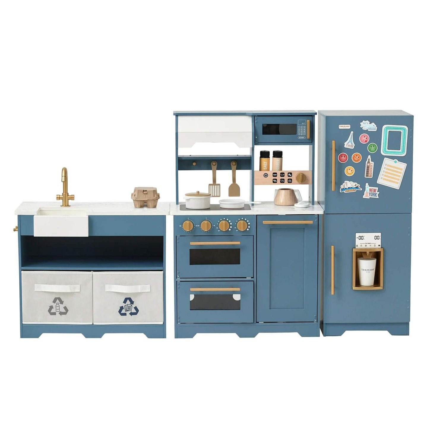 Teamson Kids Little Chef Atlanta Large Modular Play Kitchen Blue