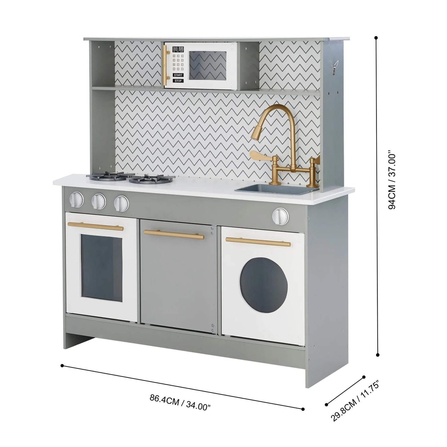 Teamson Kids Little Chef Berlin Modern Play Kitchen Gray