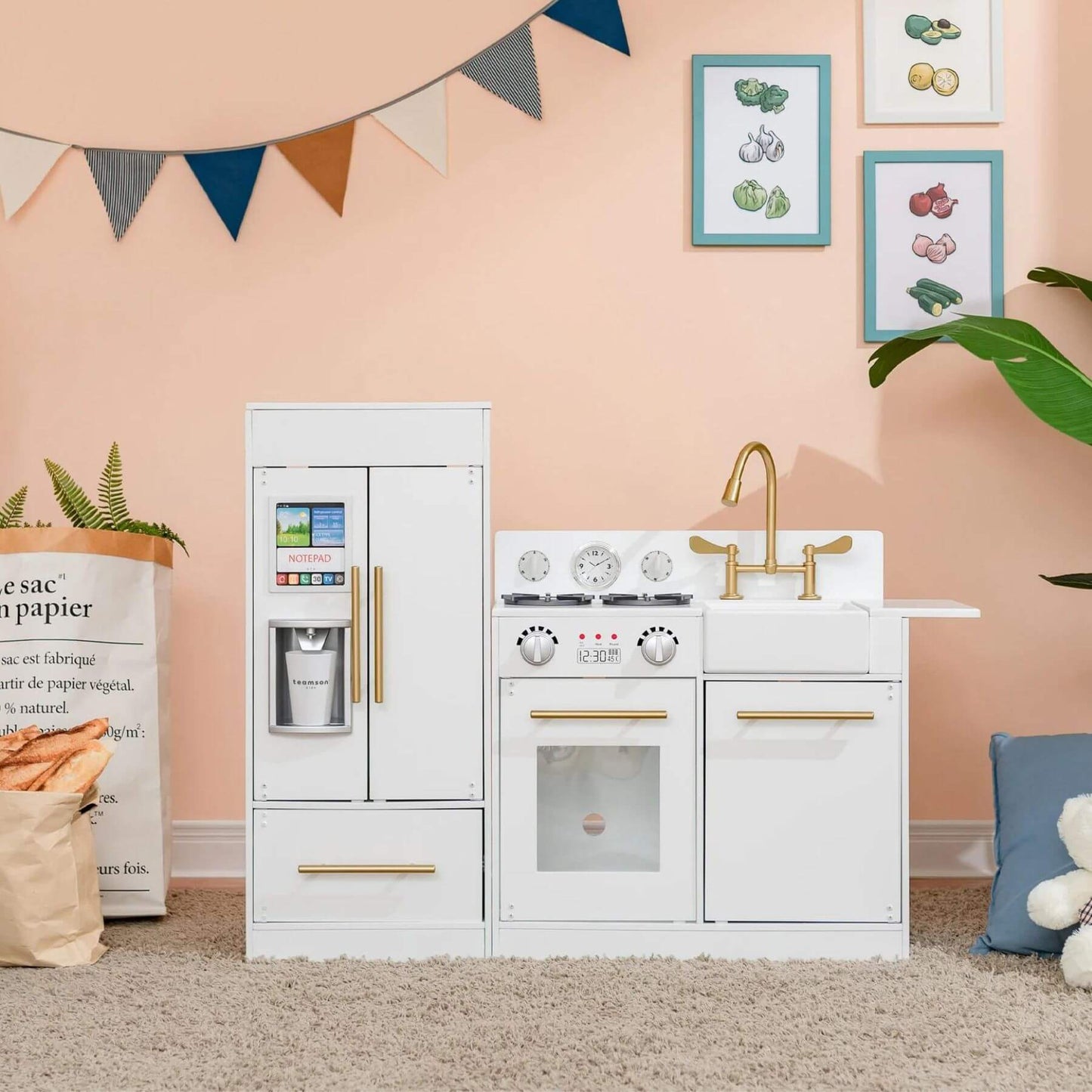 Teamson Kids Little Chef Charlotte Modern Play Kitchen White/Gold