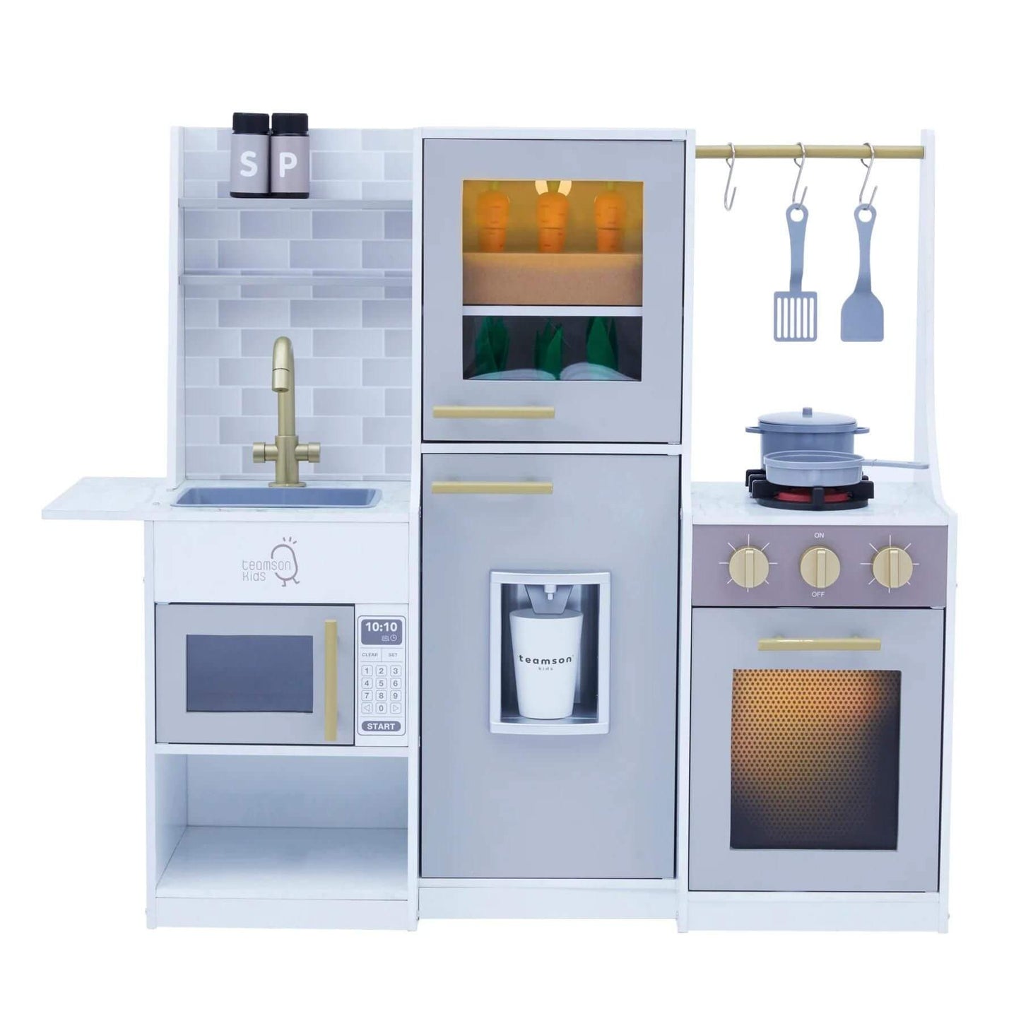 Teamson Kids Little Chef Lyon Complete Kitchen Set Gray