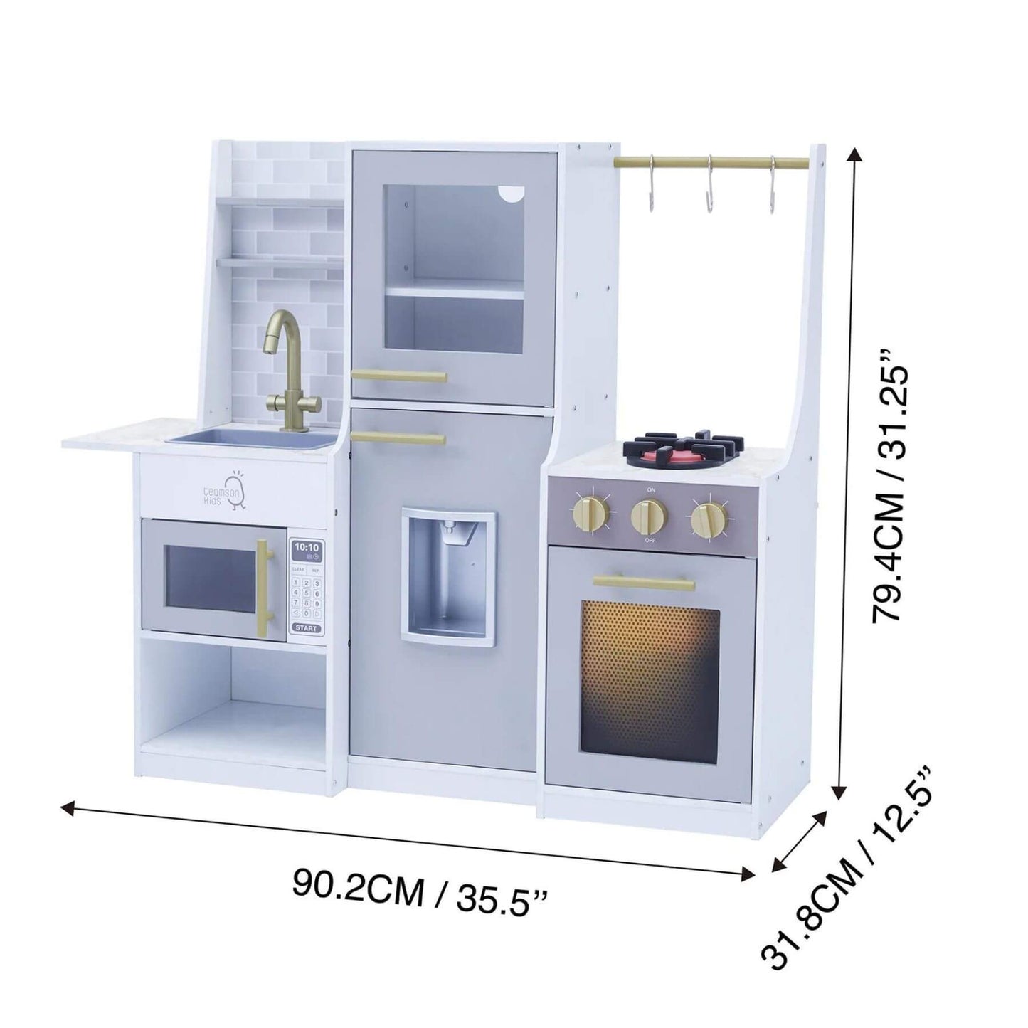 Teamson Kids Little Chef Lyon Complete Kitchen Set Gray
