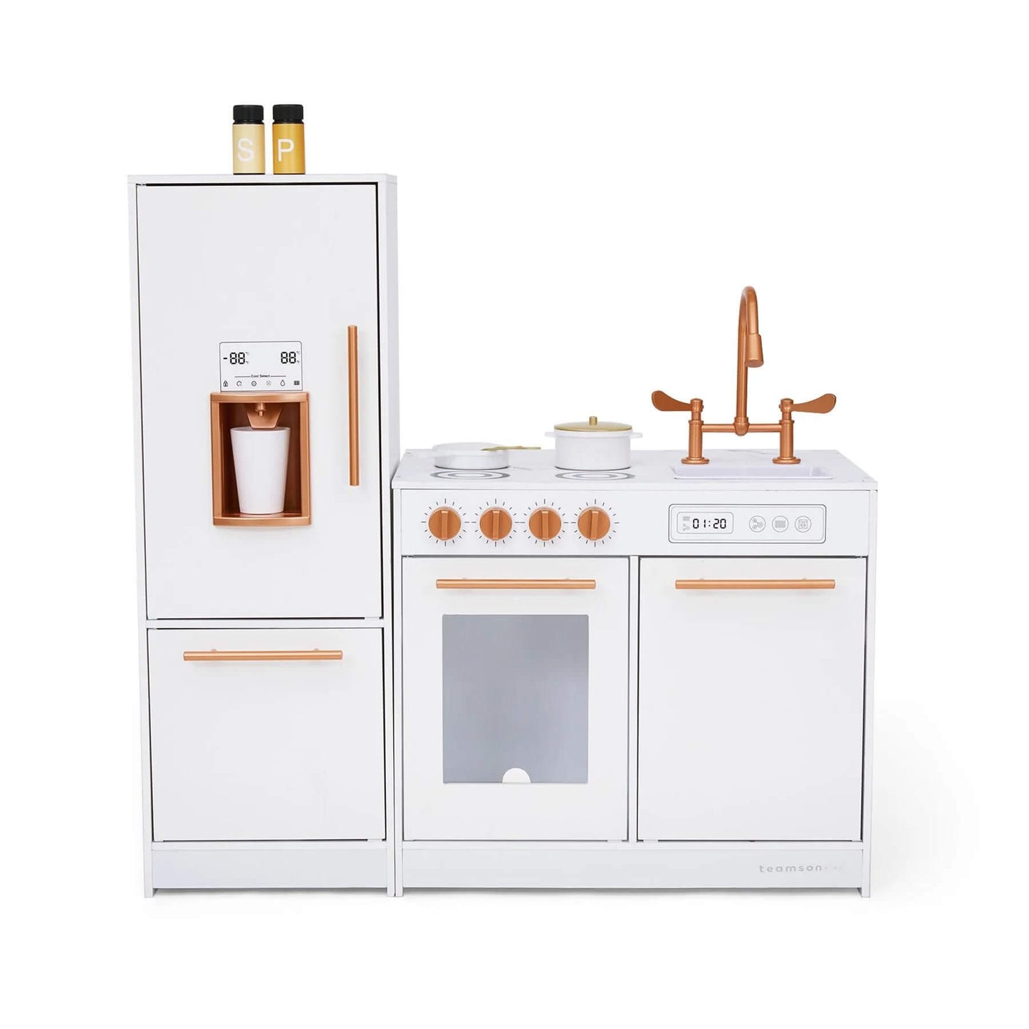 Little Chef Milano Two-Piece Modular Modern Delight Play Kitchen White