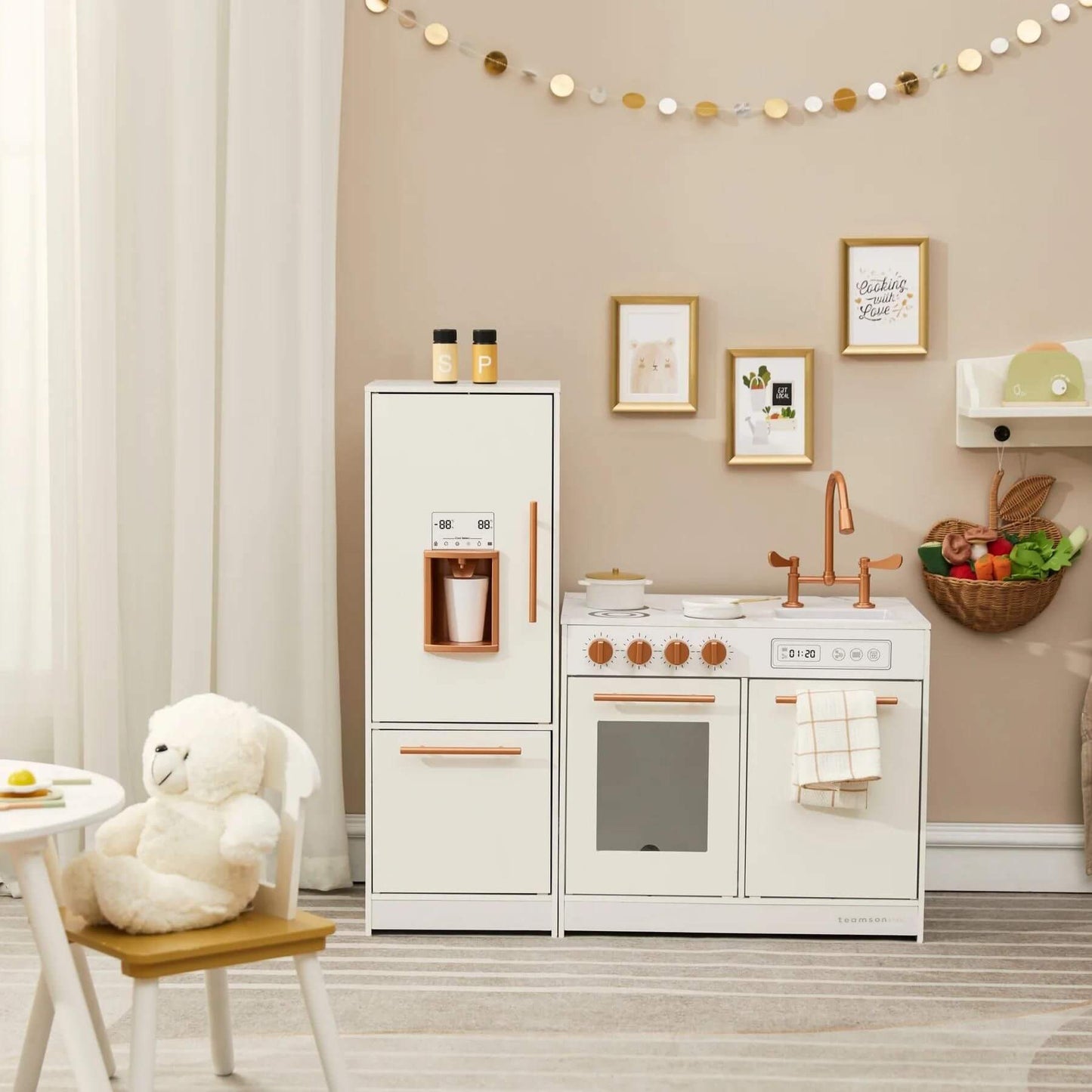 Little Chef Milano Two-Piece Modular Modern Delight Play Kitchen White