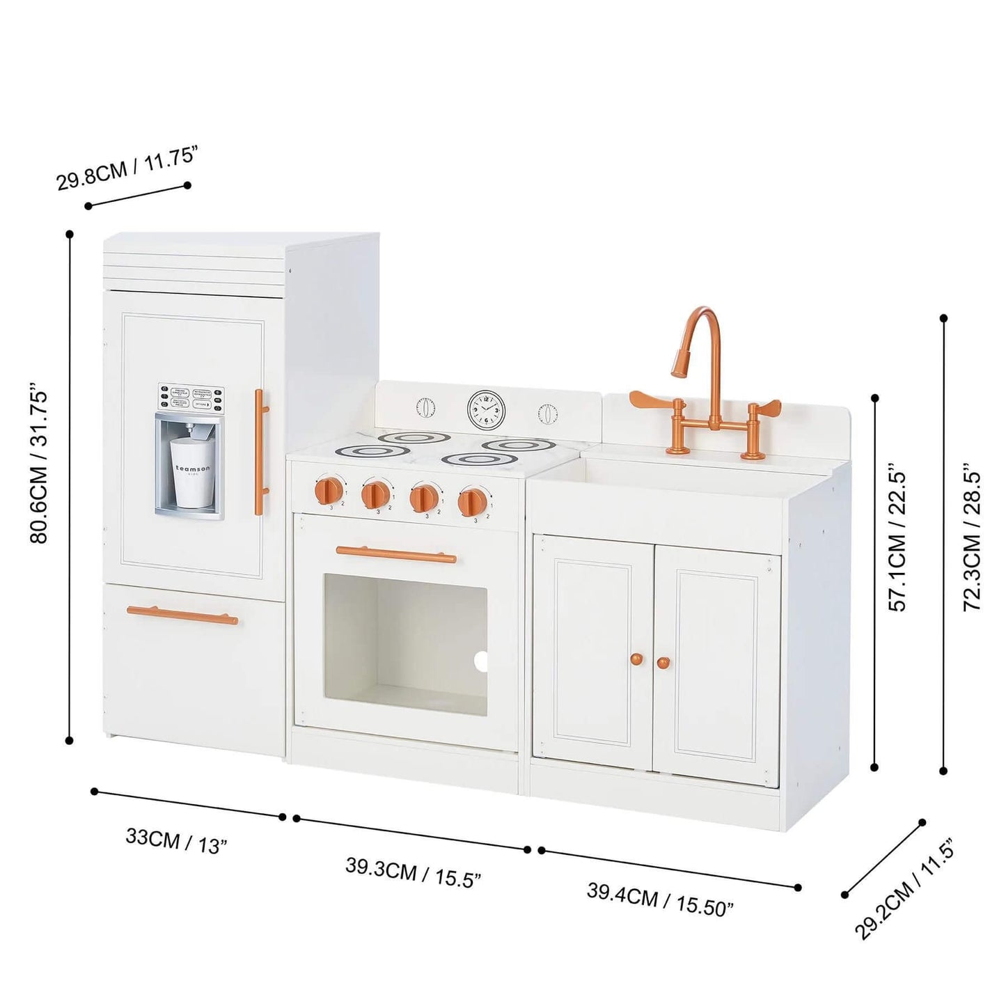 Teamson Kids Little Chef Paris Complete Kitchen Playset White/Rose Gold