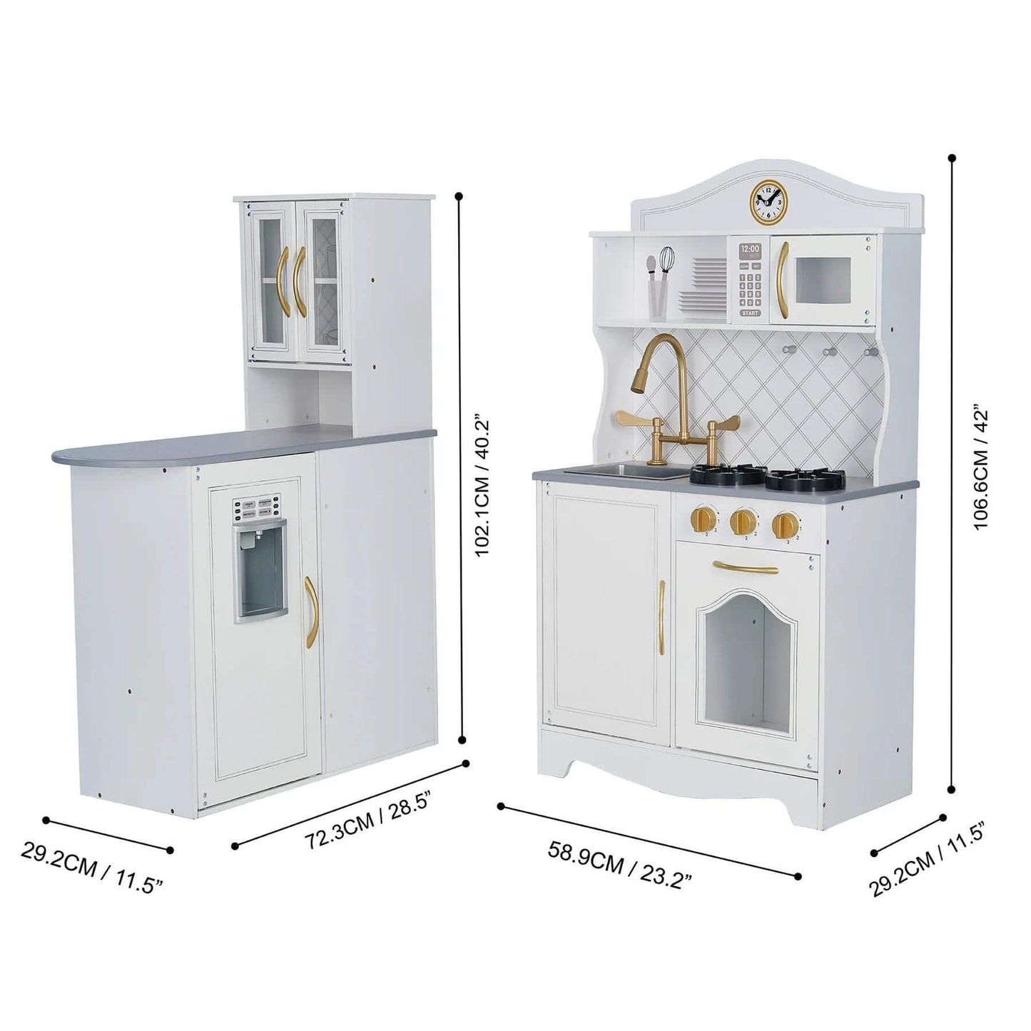 Teamson Kids Little Chef Upper East Retro Play Kitchen White
