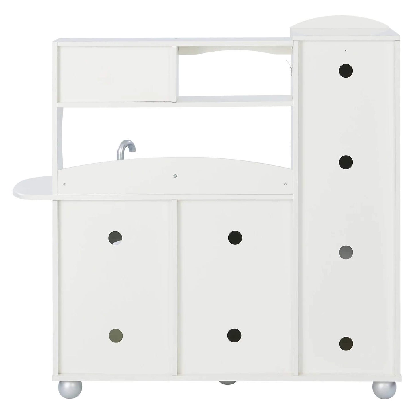 Back View of Teamson Kids Little Chef Westchester Retro Kids Kitchen Playset Ivory