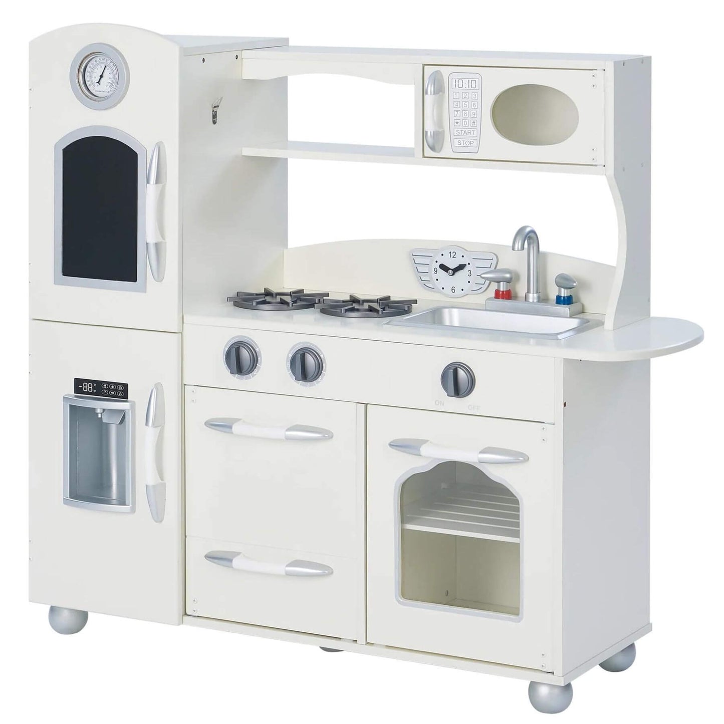 Teamson Kids Little Chef Westchester Retro Kids Kitchen Playset Ivory