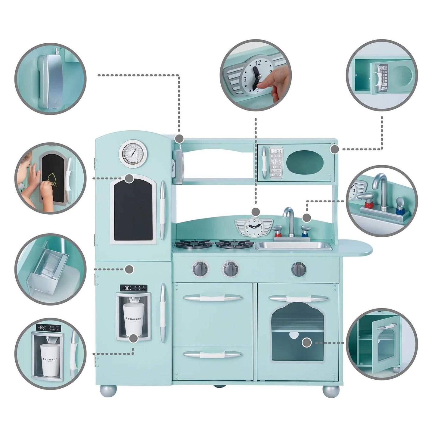 Teamson Kids Little Chef Westchester Retro Kids Kitchen Playset Mint