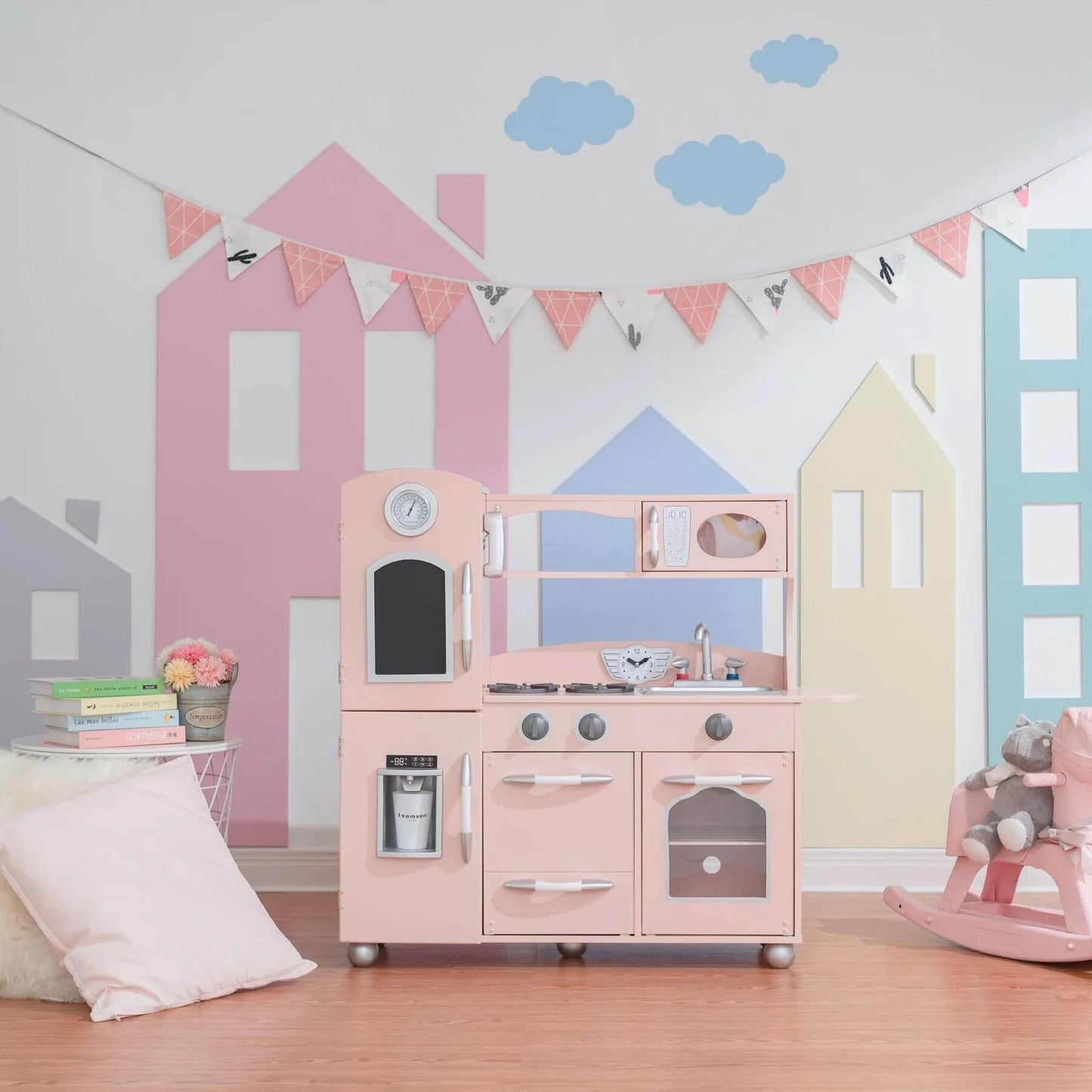 Teamson Kids Little Chef Westchester Retro Kids Kitchen Playset Pink