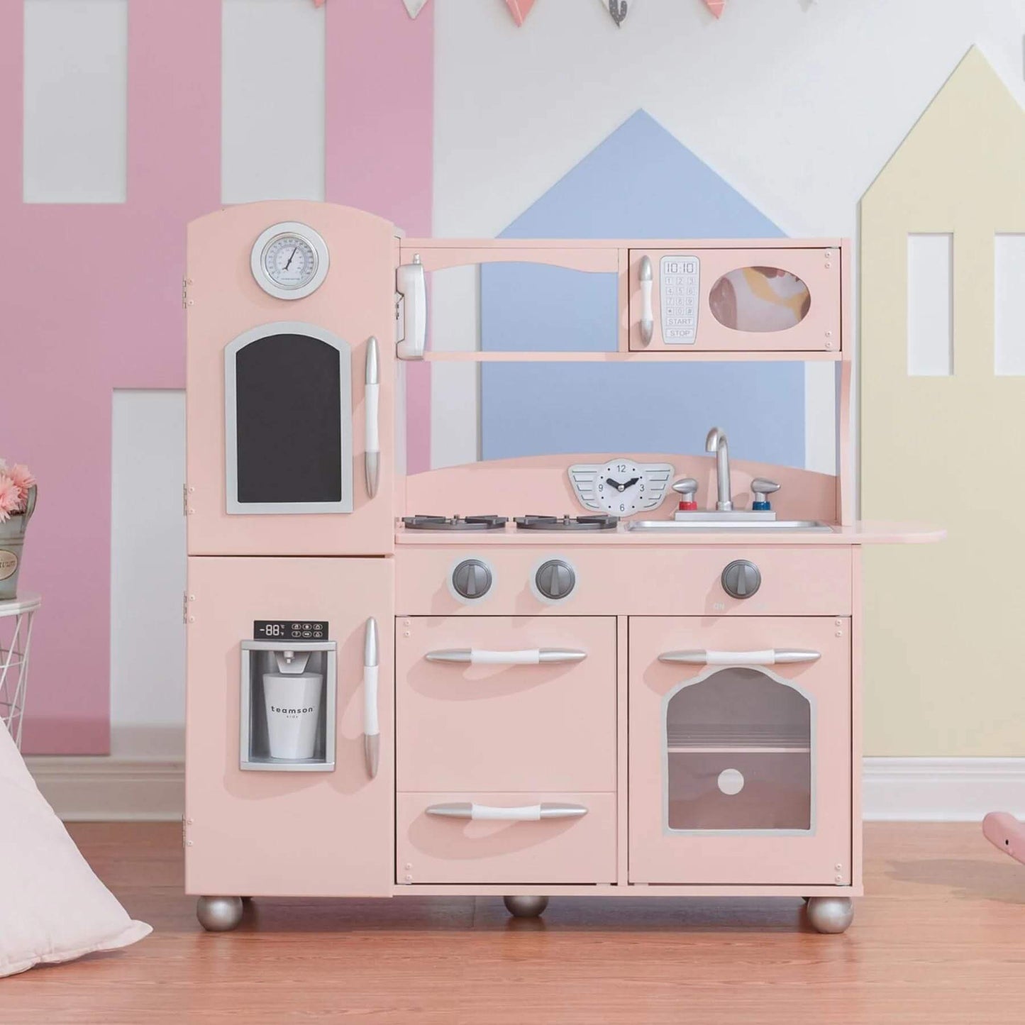 Teamson Kids Little Chef Westchester Retro Kids Kitchen Playset Pink