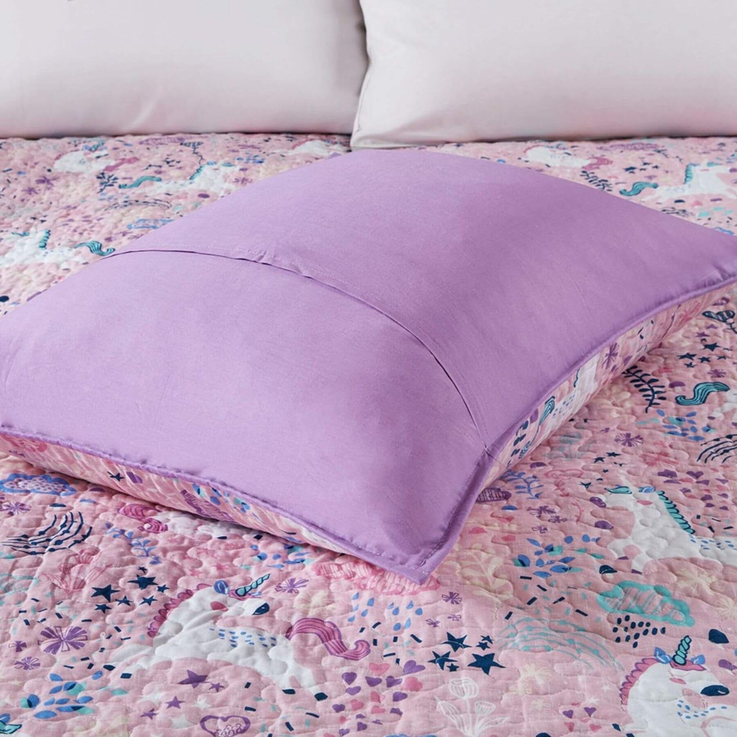 Lola Unicorn Reversible Cotton Sham Pink