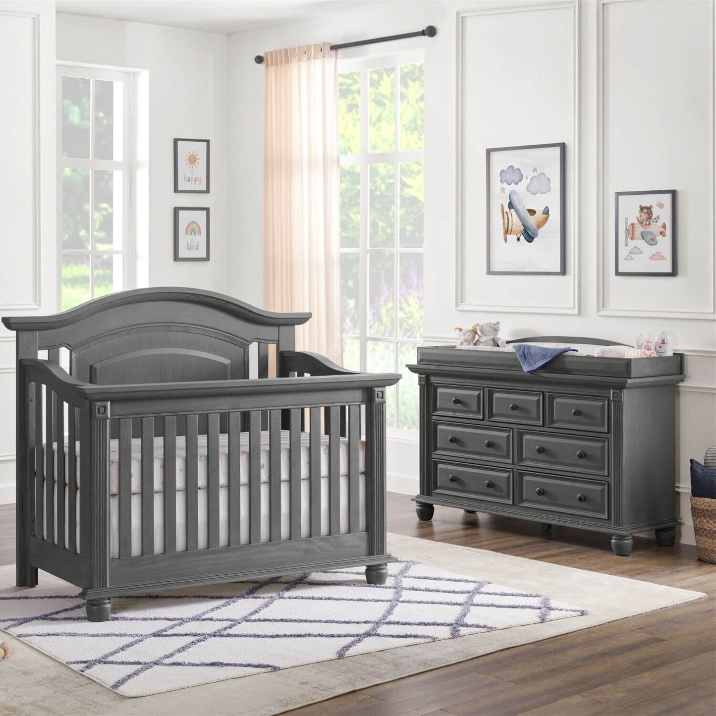 Oxford Baby London Lane 7-Drawer Dresser | Arctic Gray