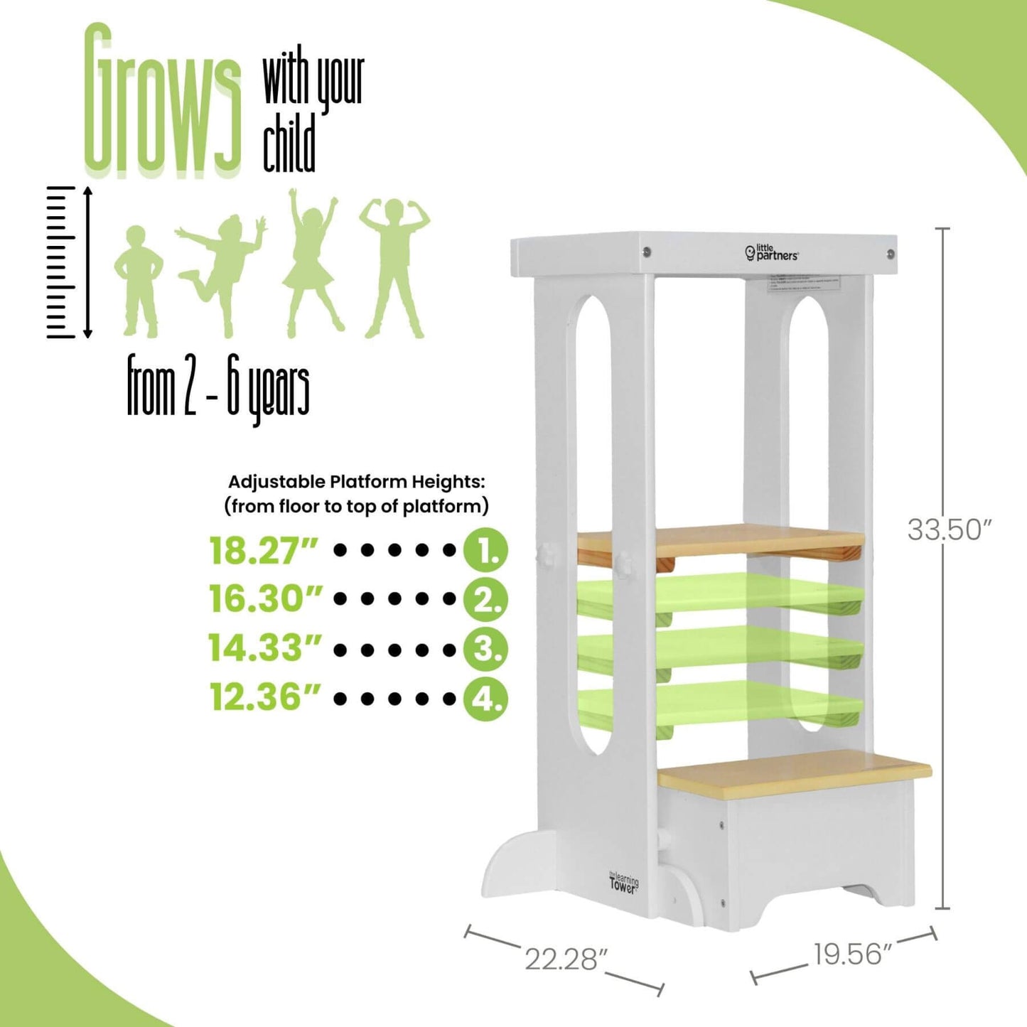 Little Partners Explore 'N Store Learning Tower White & Natural